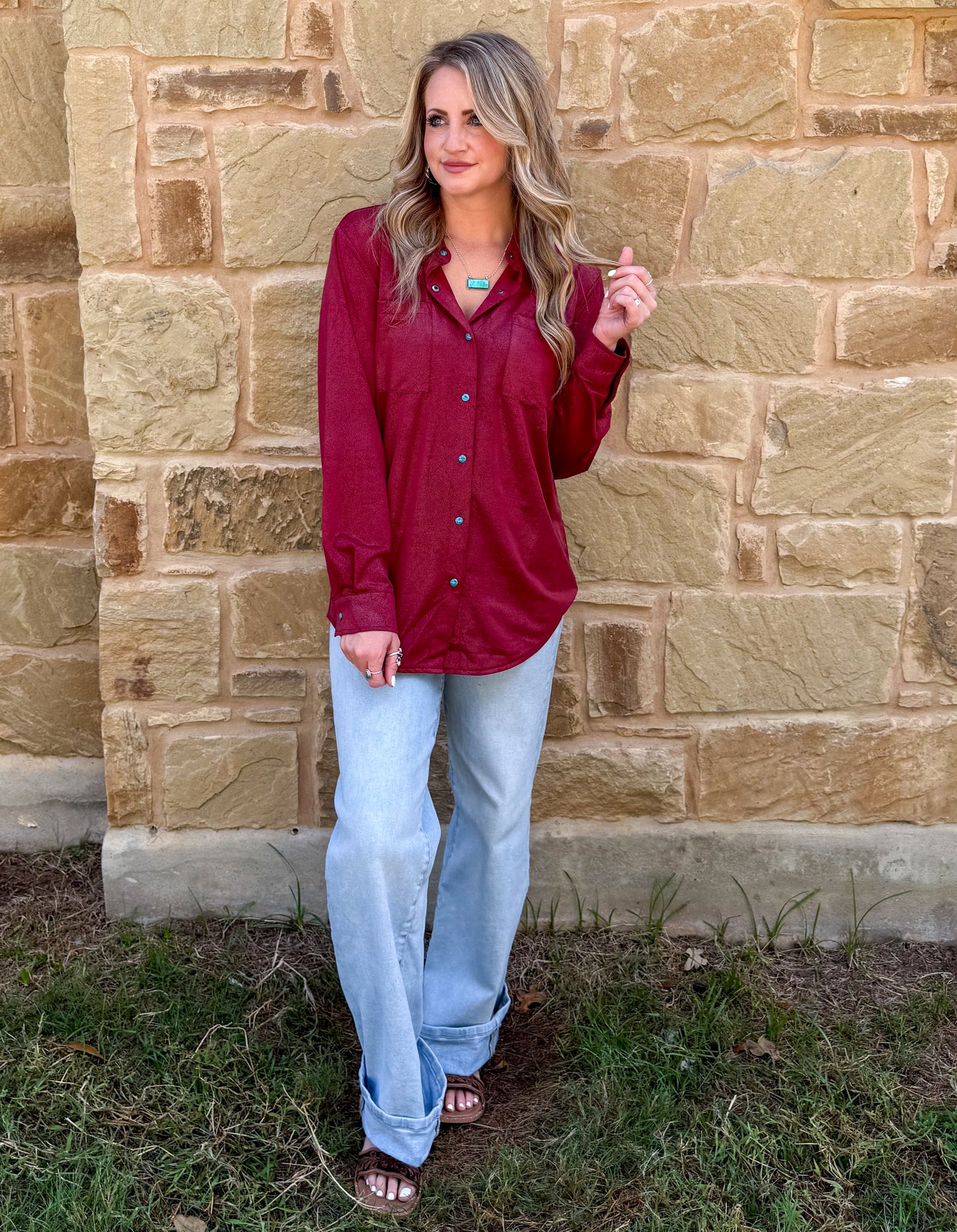 Leather Lux Top *Burgundy