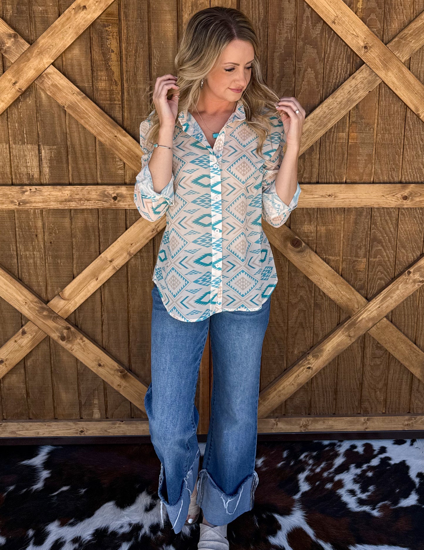Coastal Cowgirl Button-Up Top