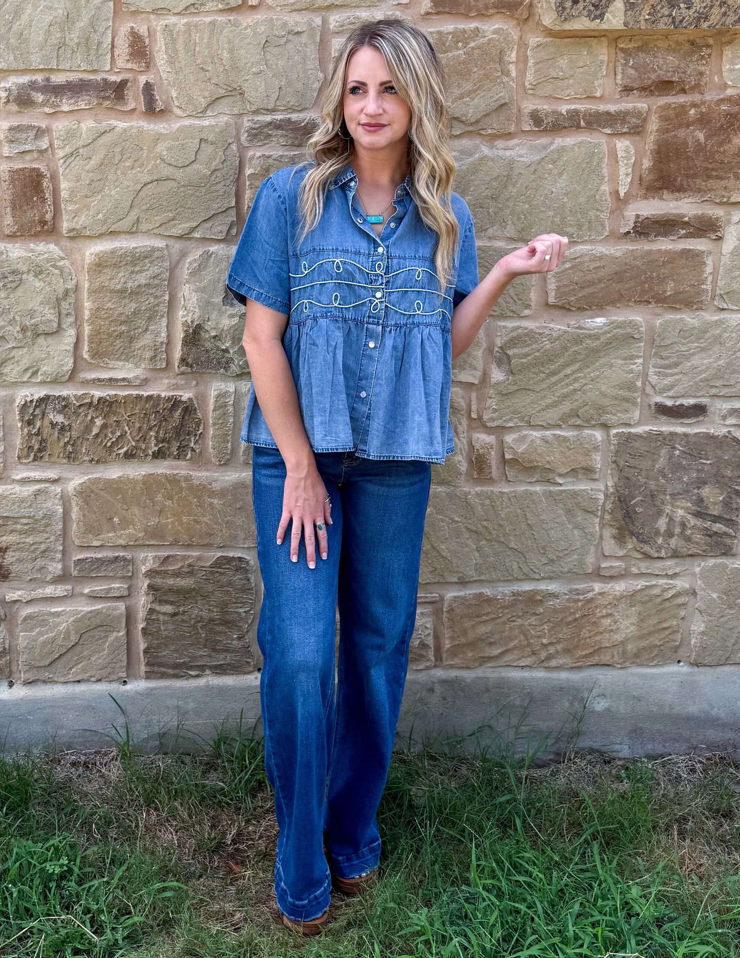 Loopty Lou Blouse *Denim