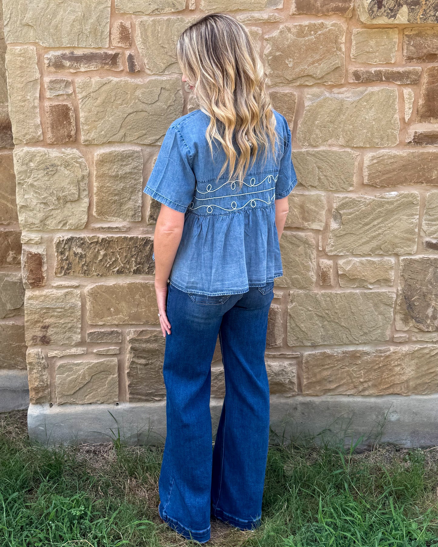 Loopty Lou Blouse *Denim