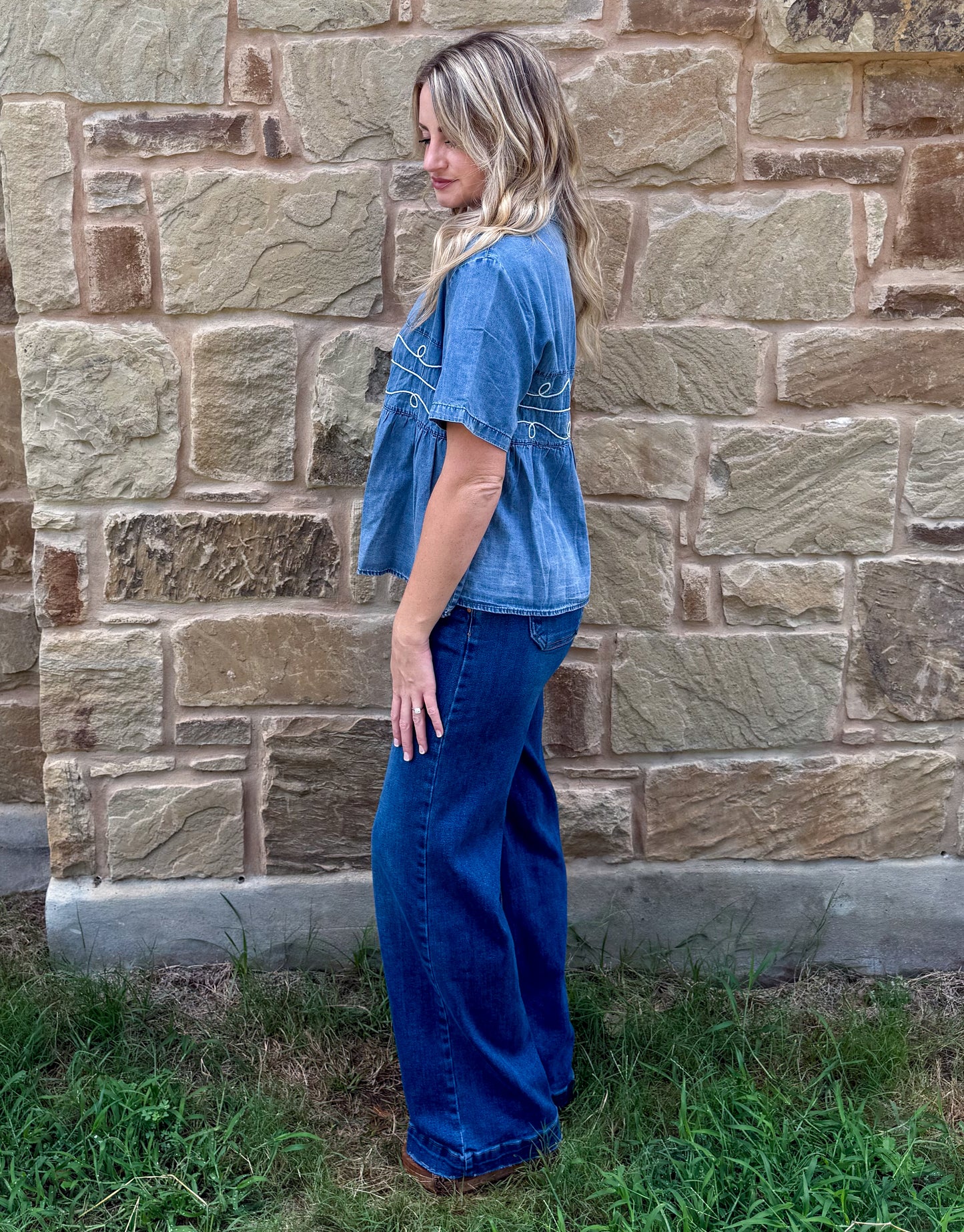 Loopty Lou Blouse *Denim