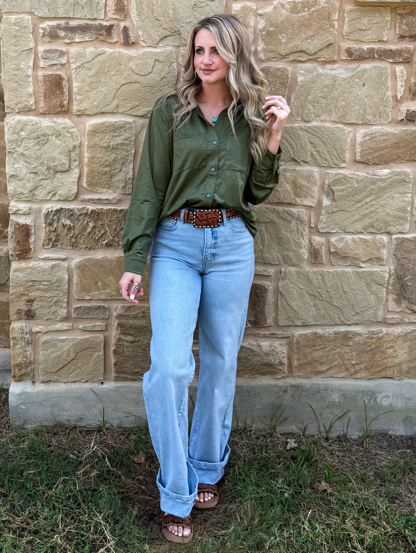 Leather Lux Top *Agave
