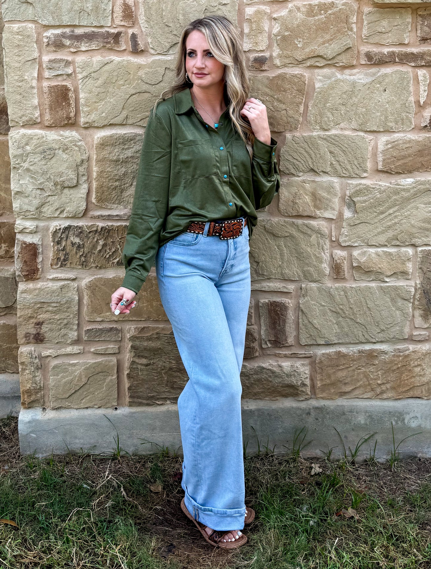 Leather Lux Top *Agave
