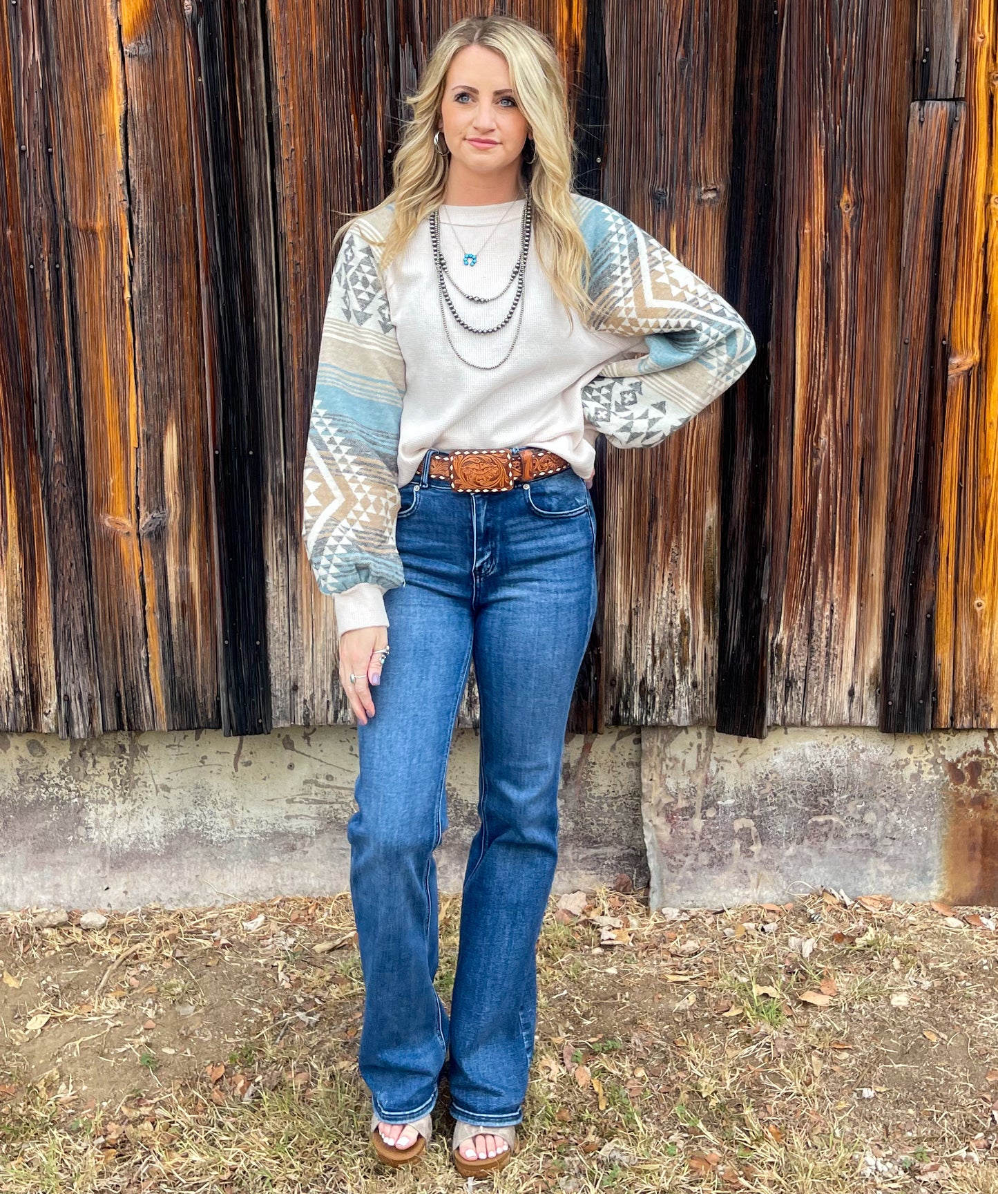 Aztec Long Sleeve *Cream