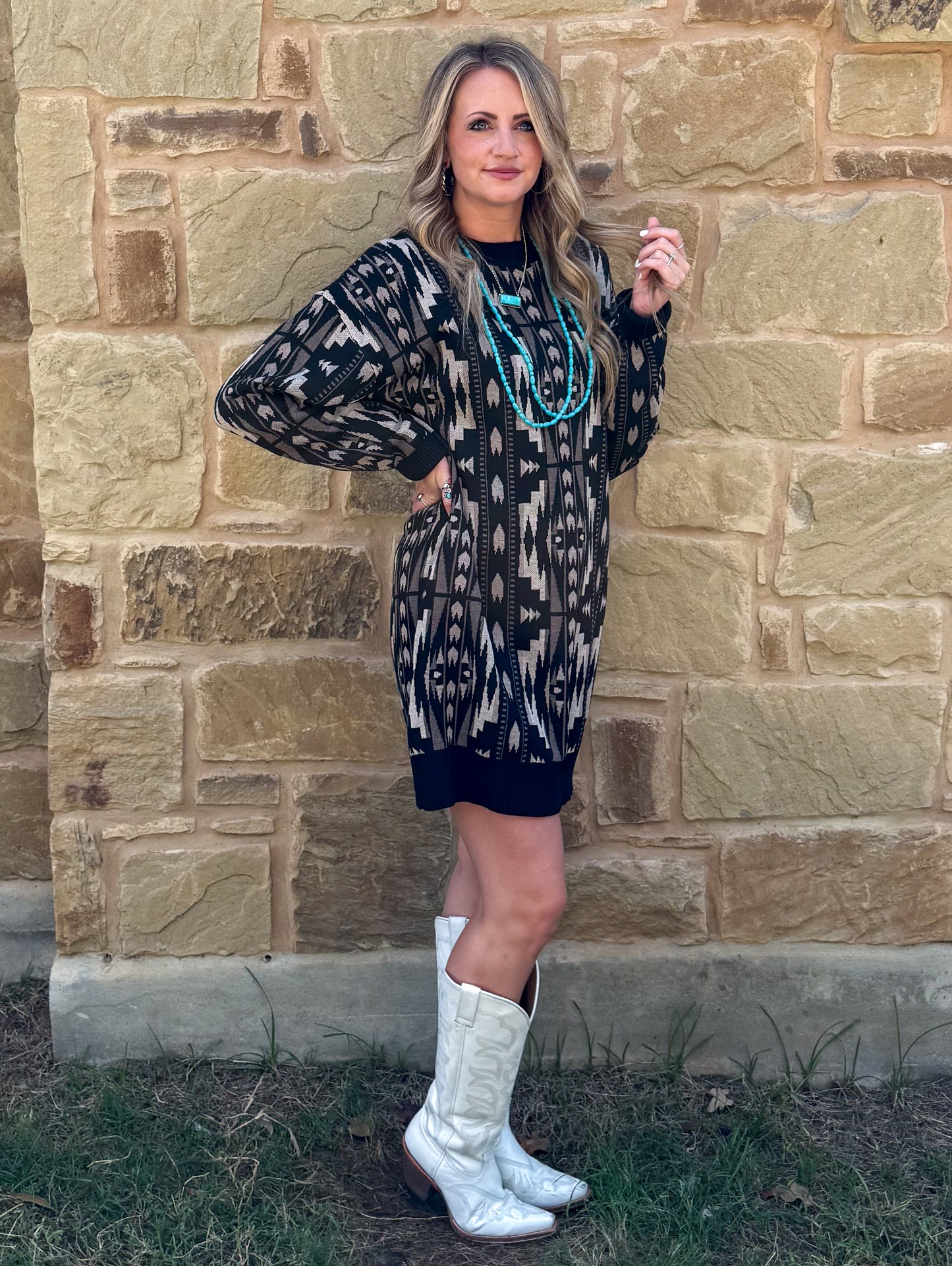 Montana Aztec Sweater Dress