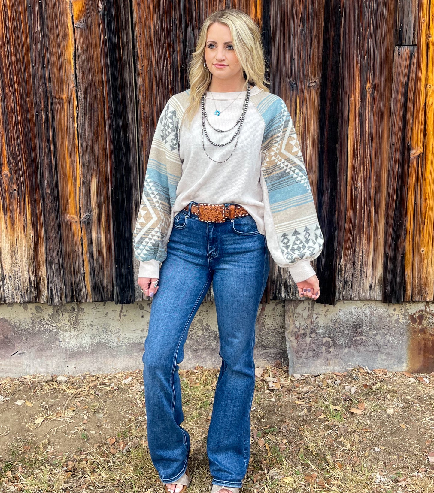 Aztec Long Sleeve *Cream