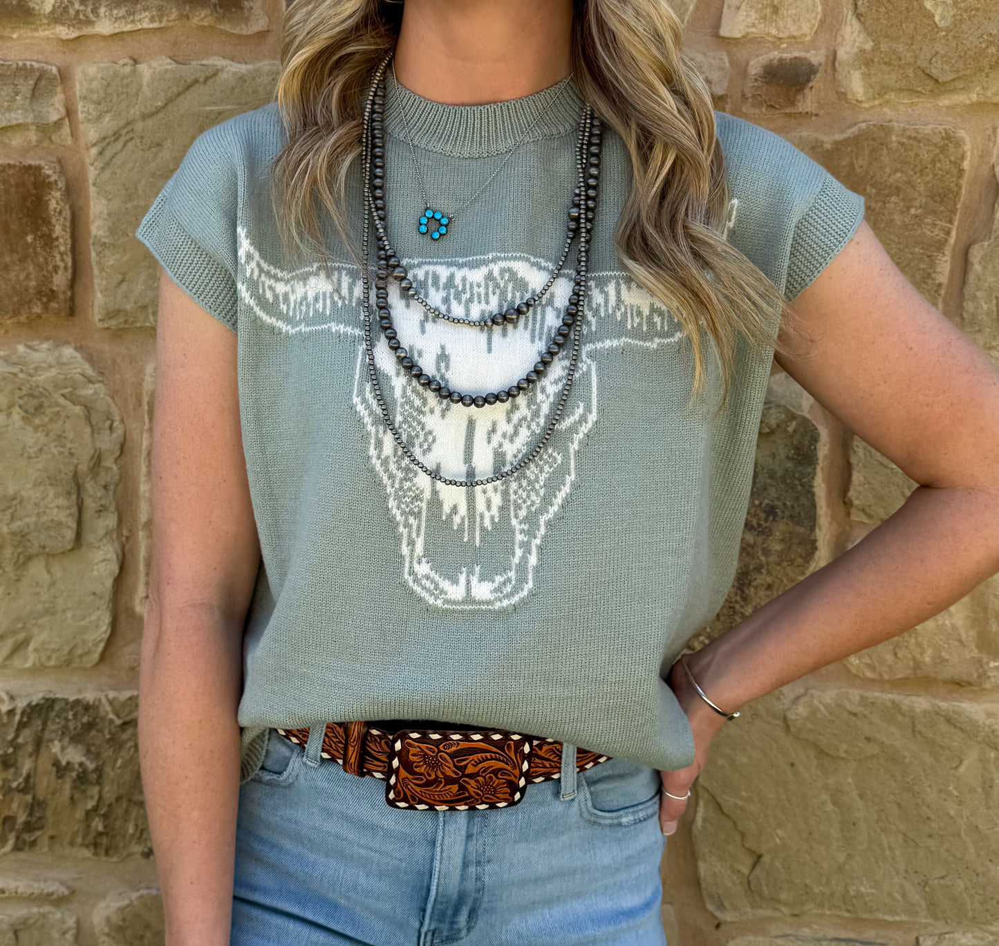 Steer Skull Top