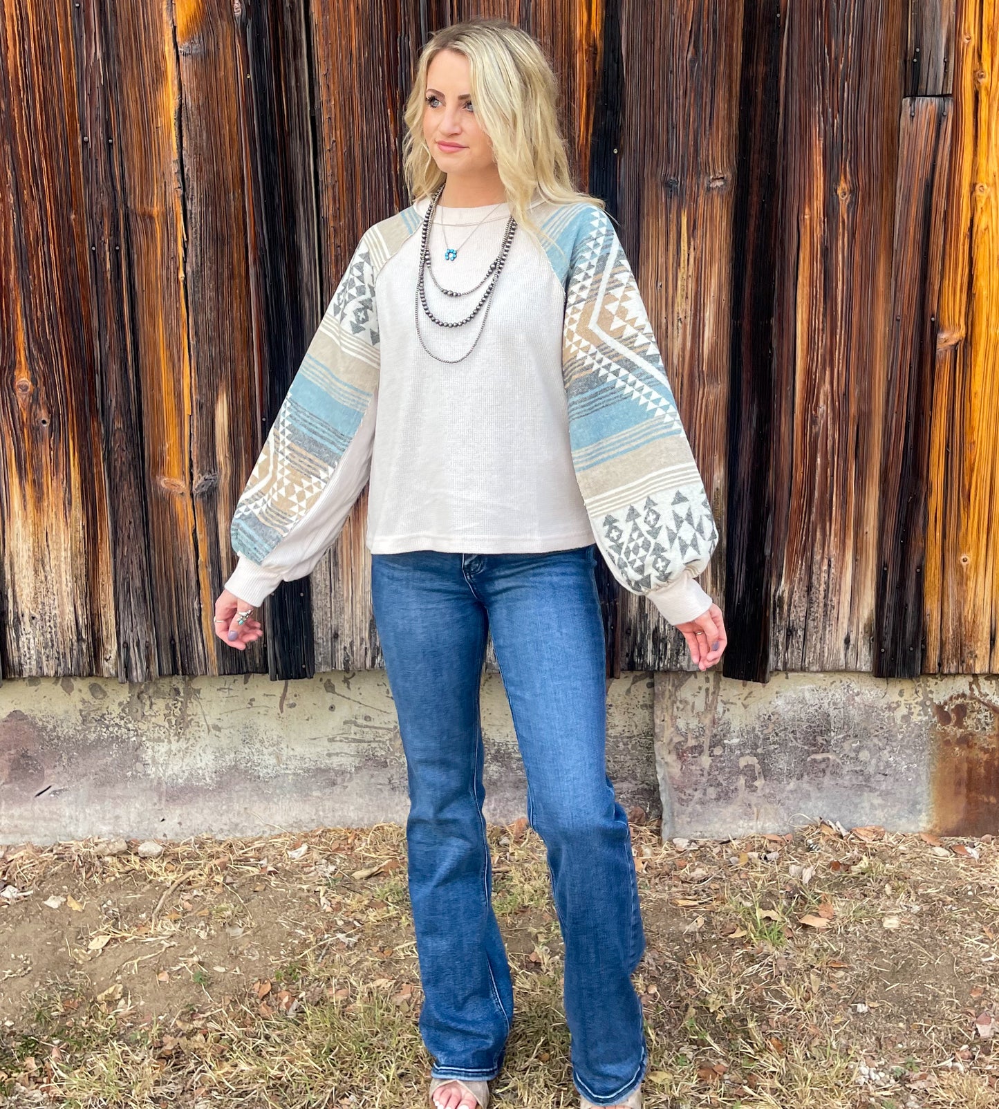 Aztec Long Sleeve *Cream