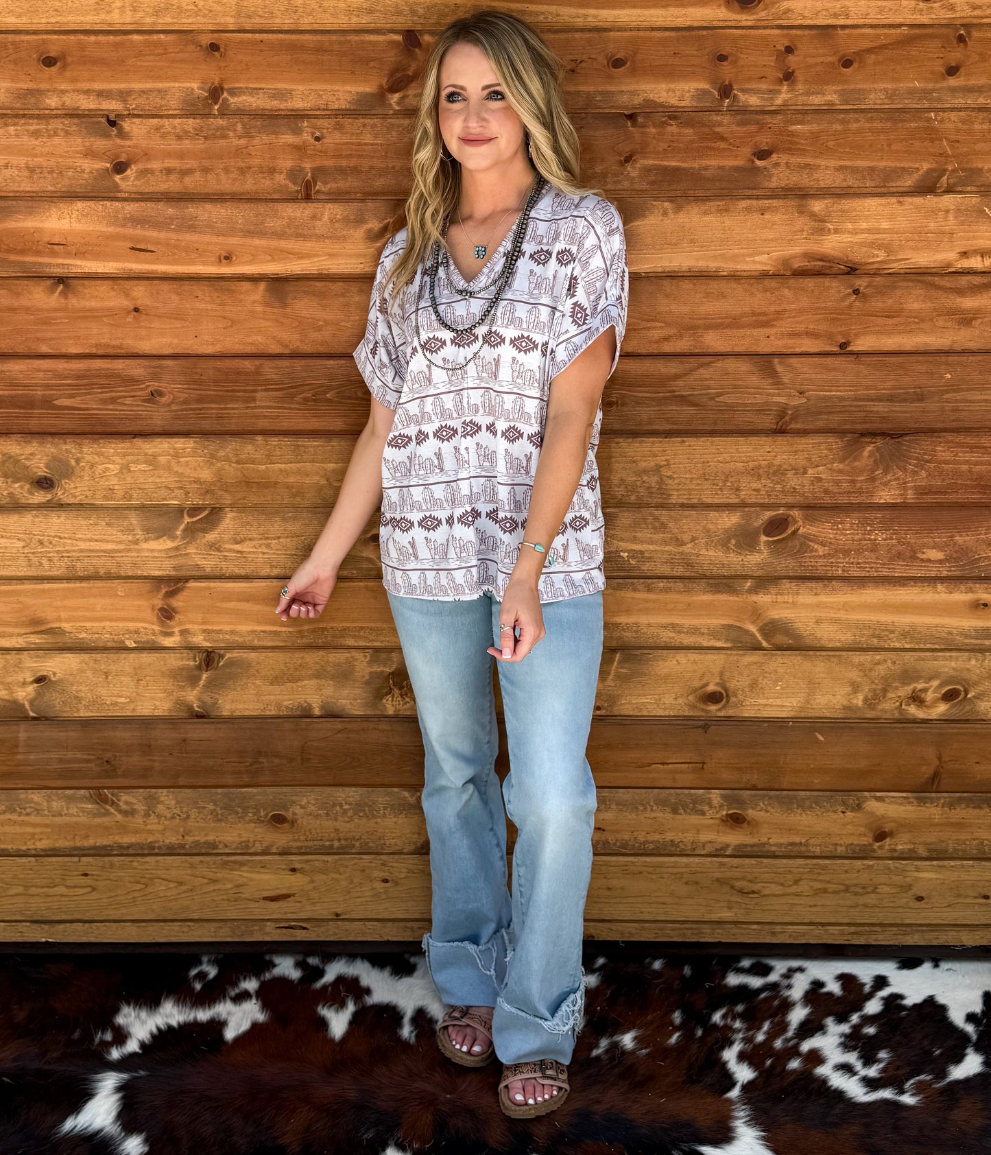 Cactus & Aztec Top