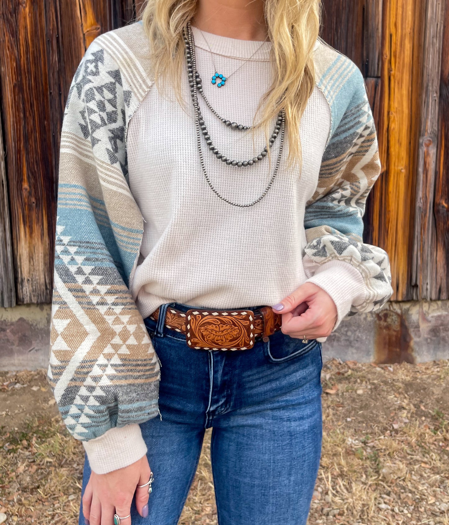 Aztec Long Sleeve *Cream