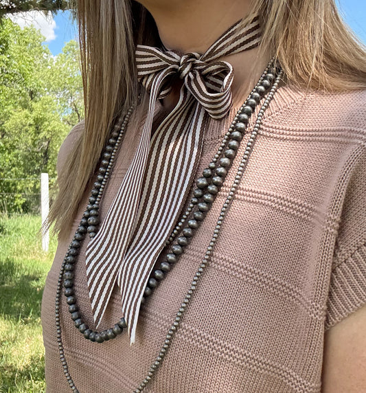 Brown Rope Silk Twilly