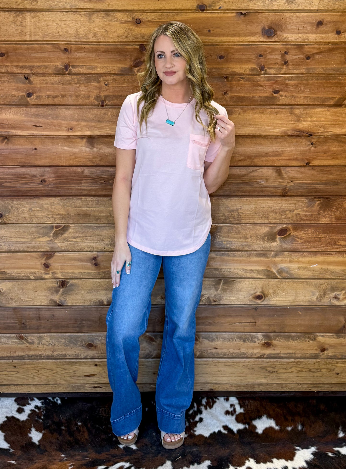 Handy as a Pocket Tee *Blush