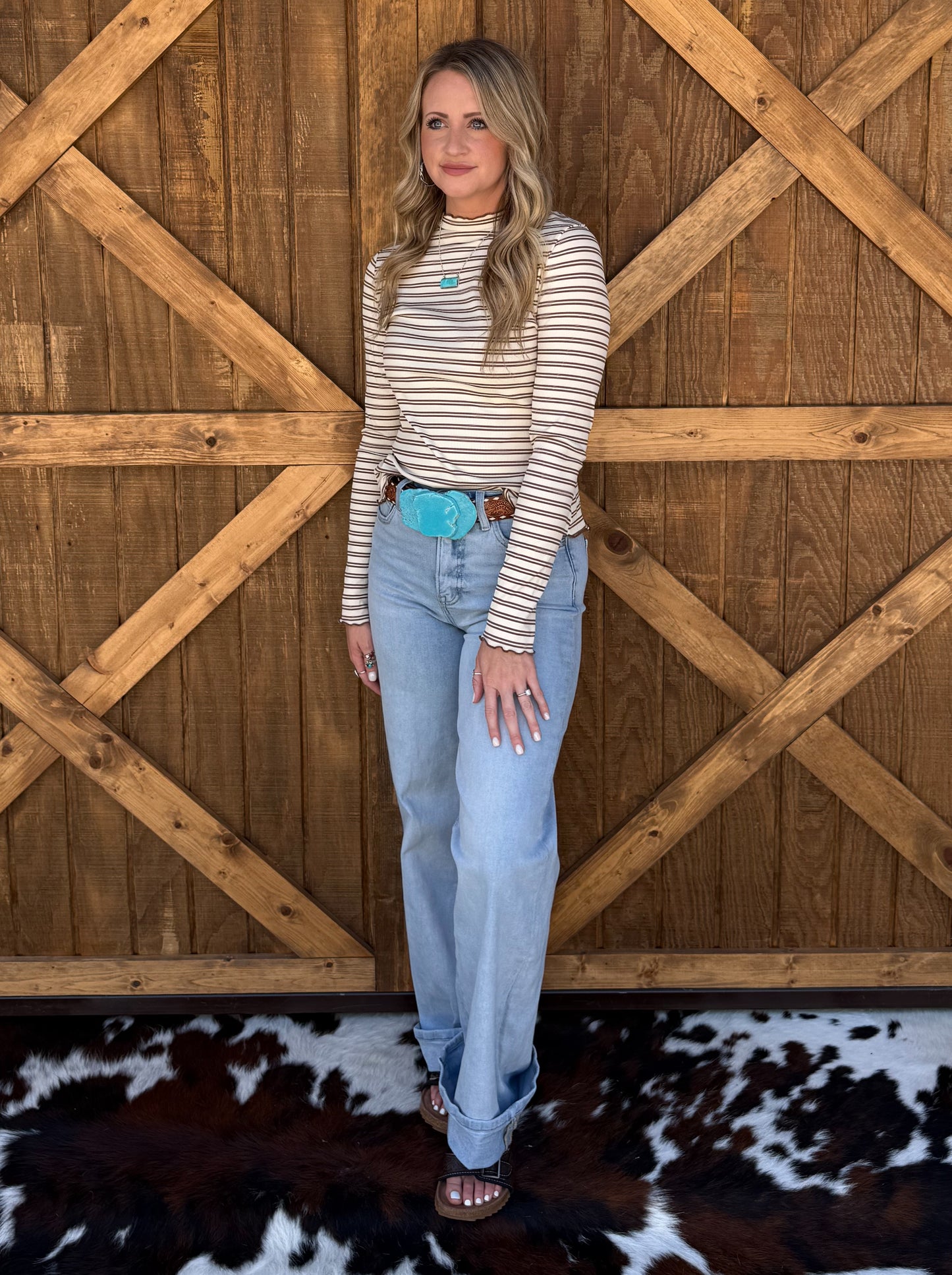 The Maggie Striped Top *Mocha