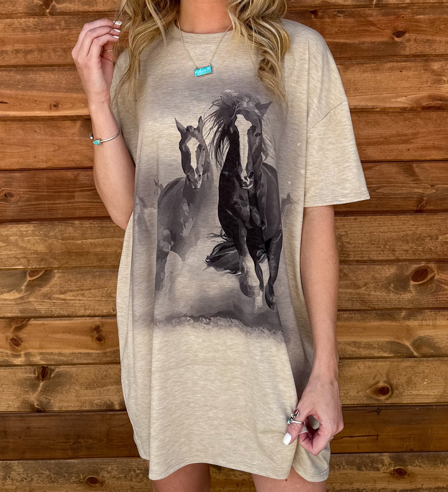 Untamed Horses T-Shirt Dress