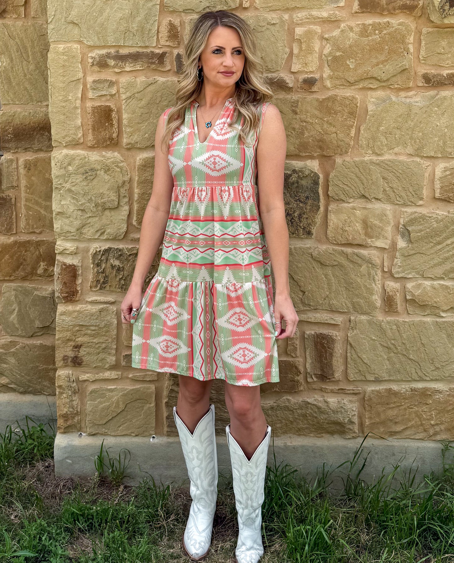 Watermelon Aztec Dress