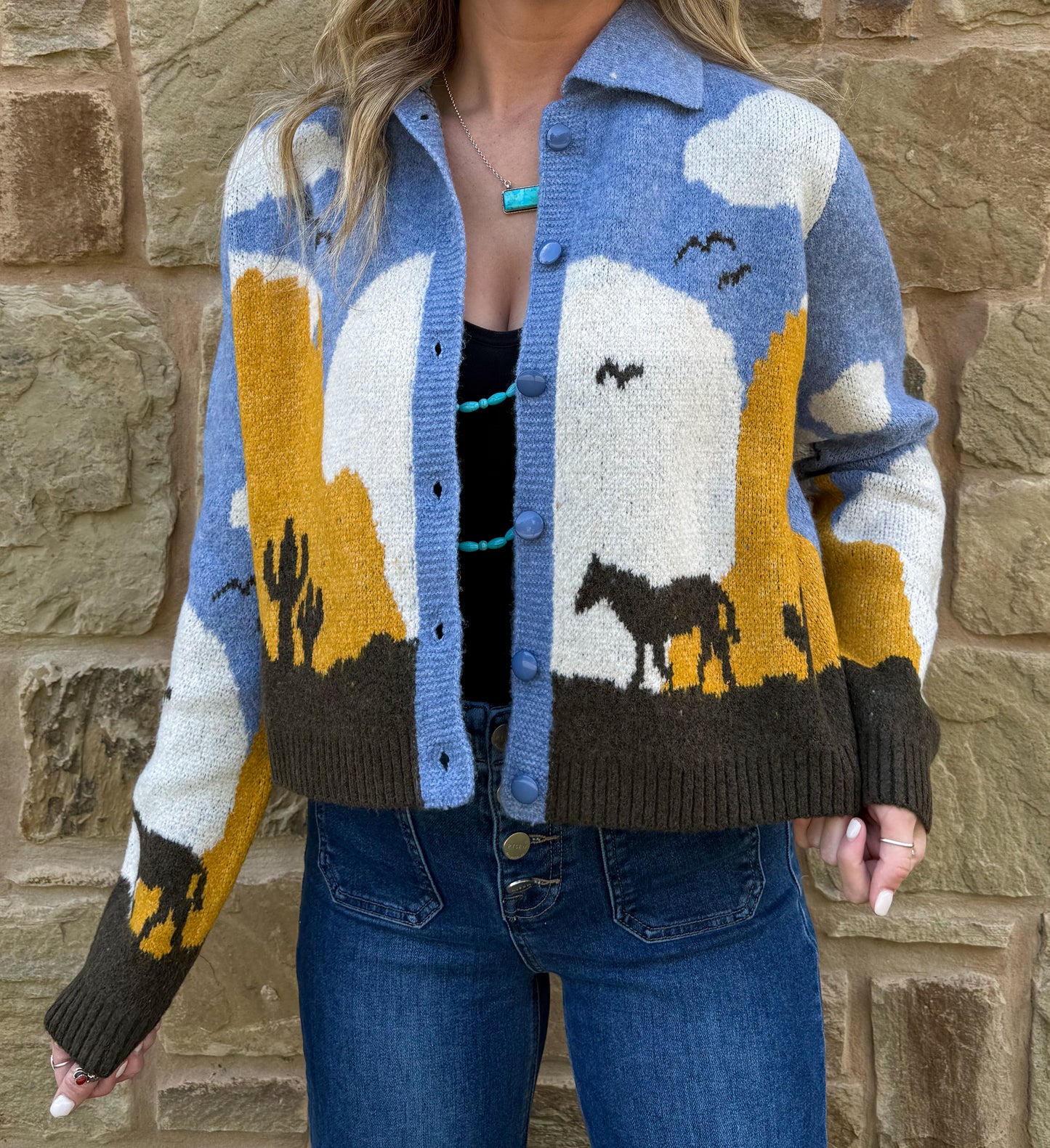 Sunset Horse Cardigan