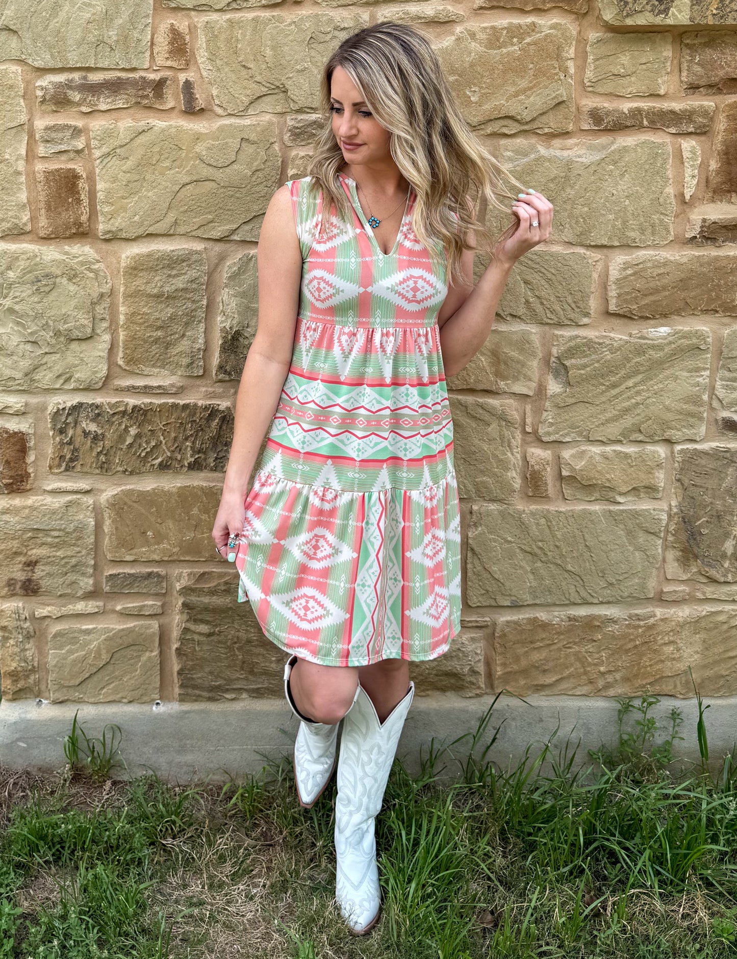 Watermelon Aztec Dress