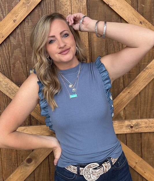 The Betty Top *Slate Blue