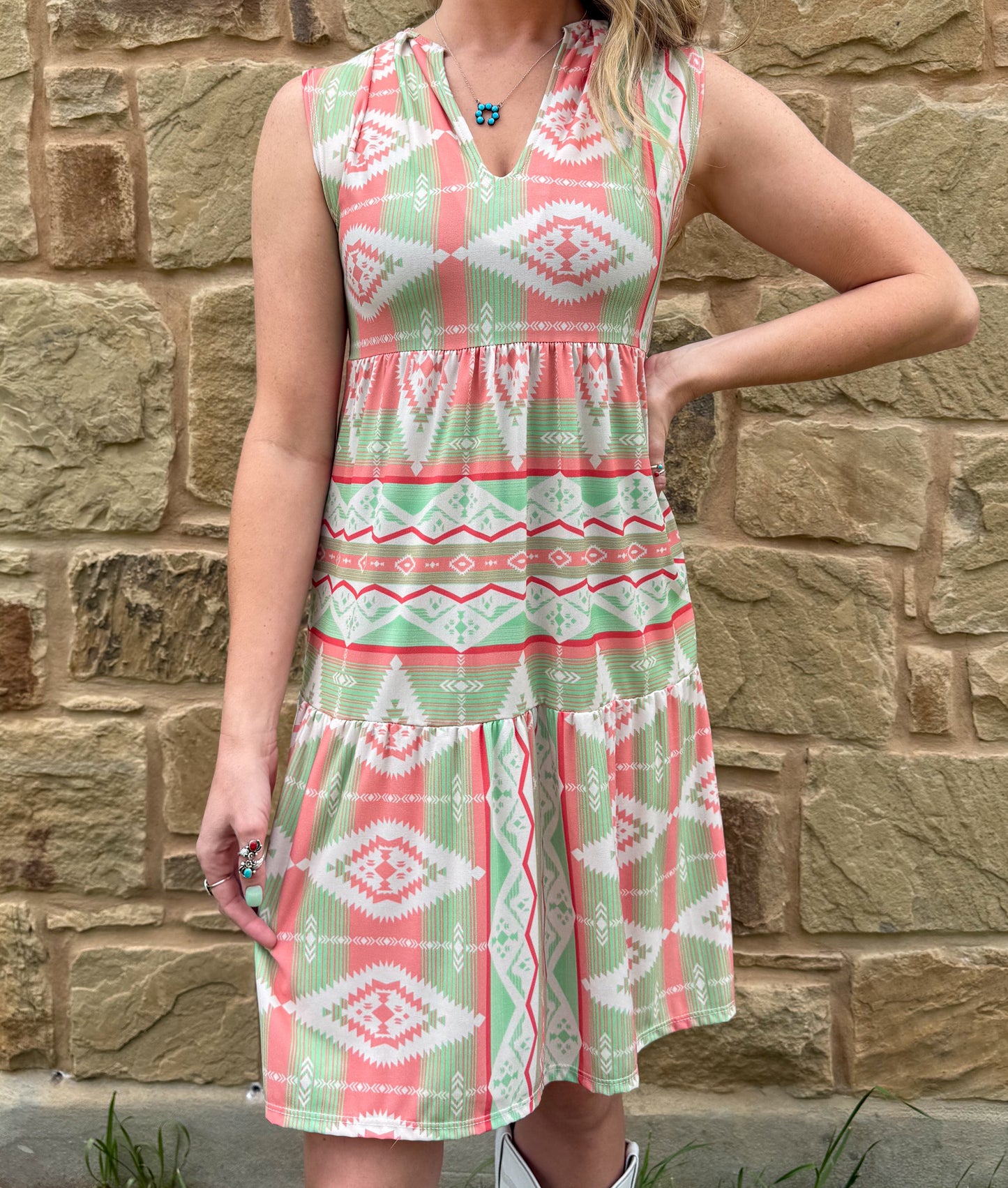 Watermelon Aztec Dress
