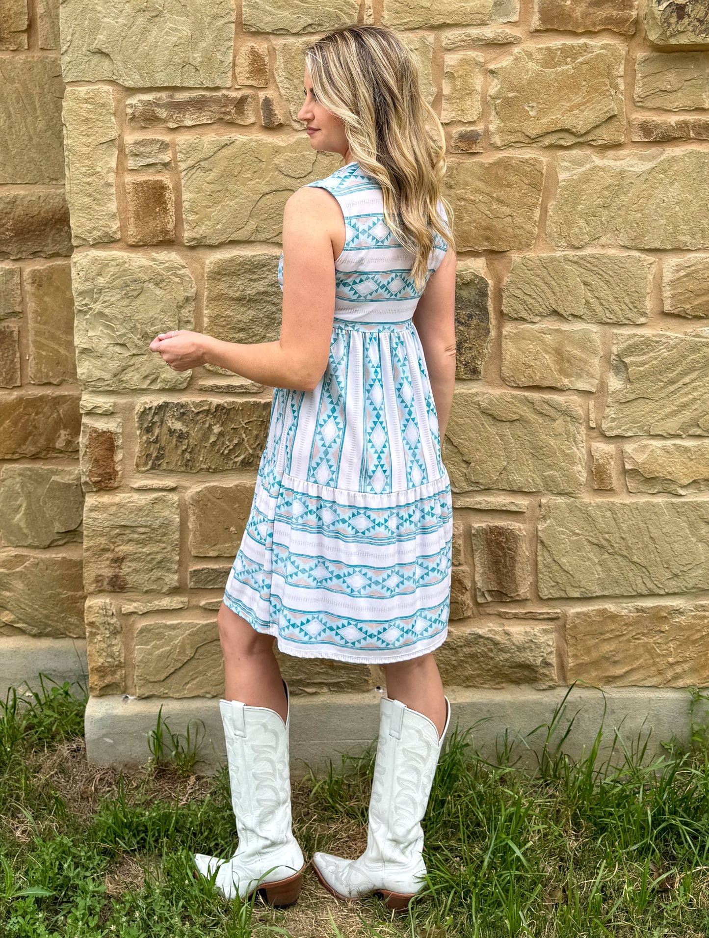 Ocean Vibes Aztec Dress