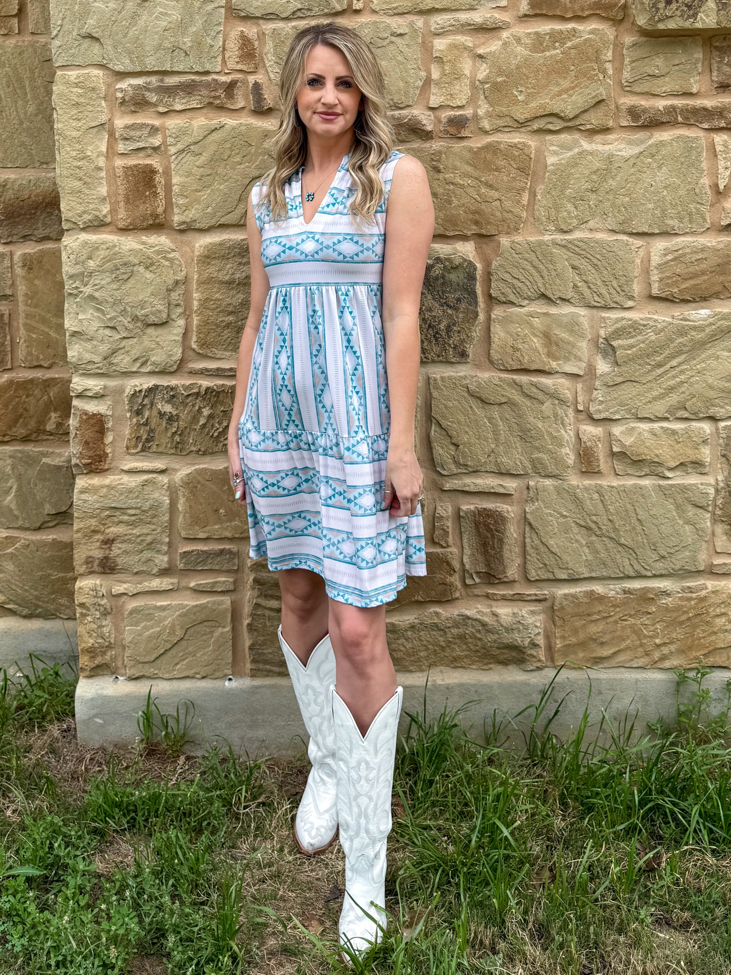 Ocean Vibes Aztec Dress
