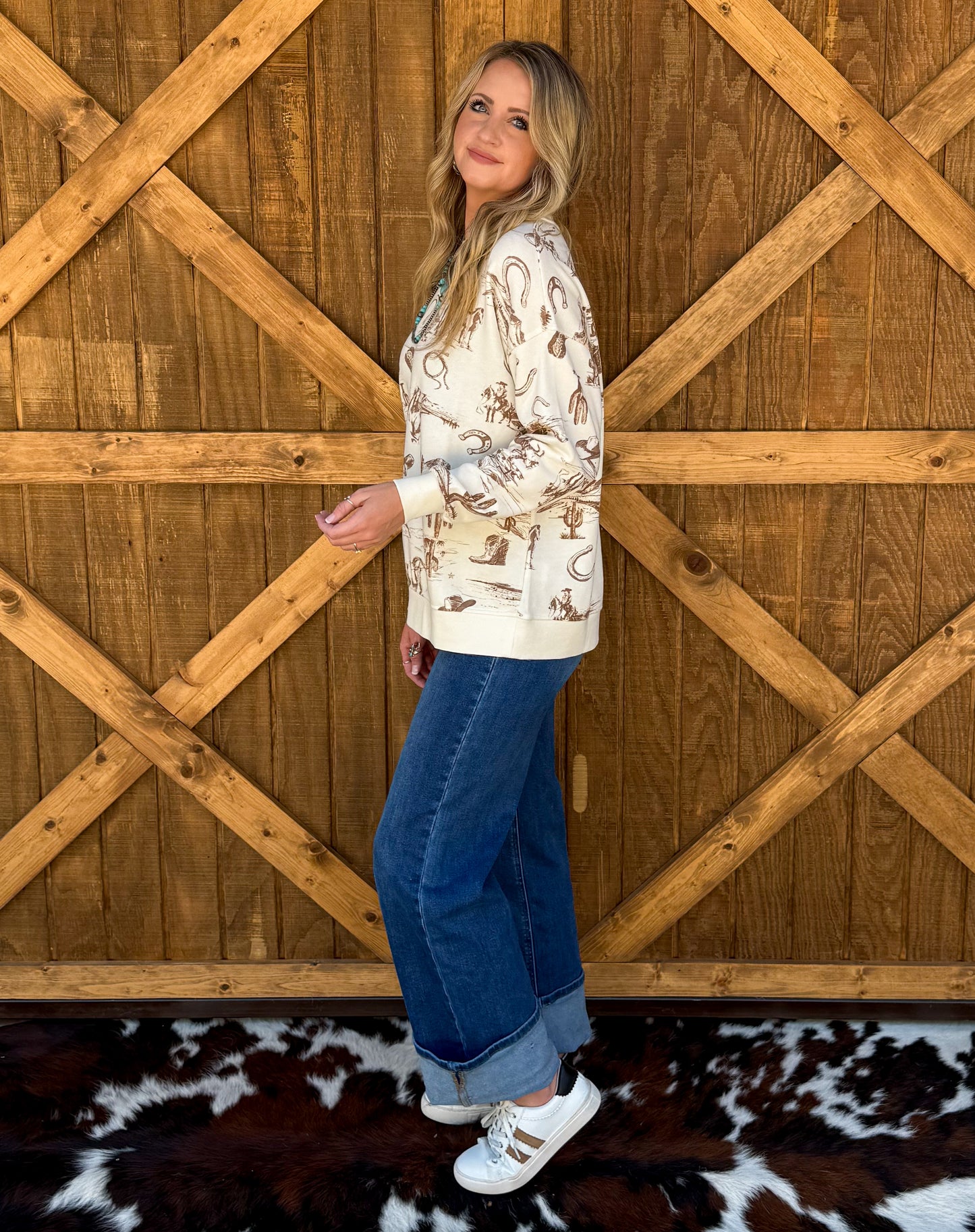 Western Print Sweatshirt
