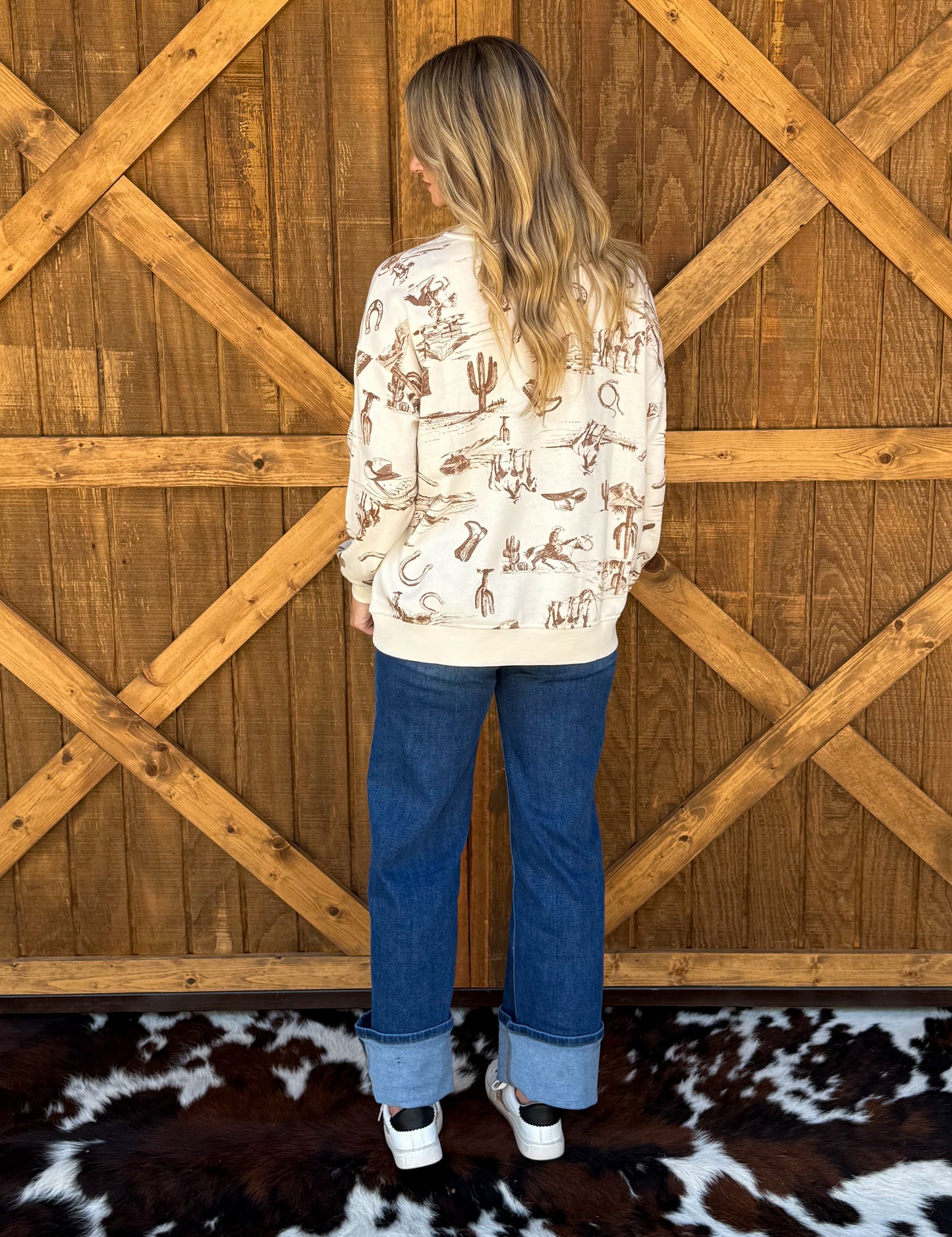 Western Print Sweatshirt
