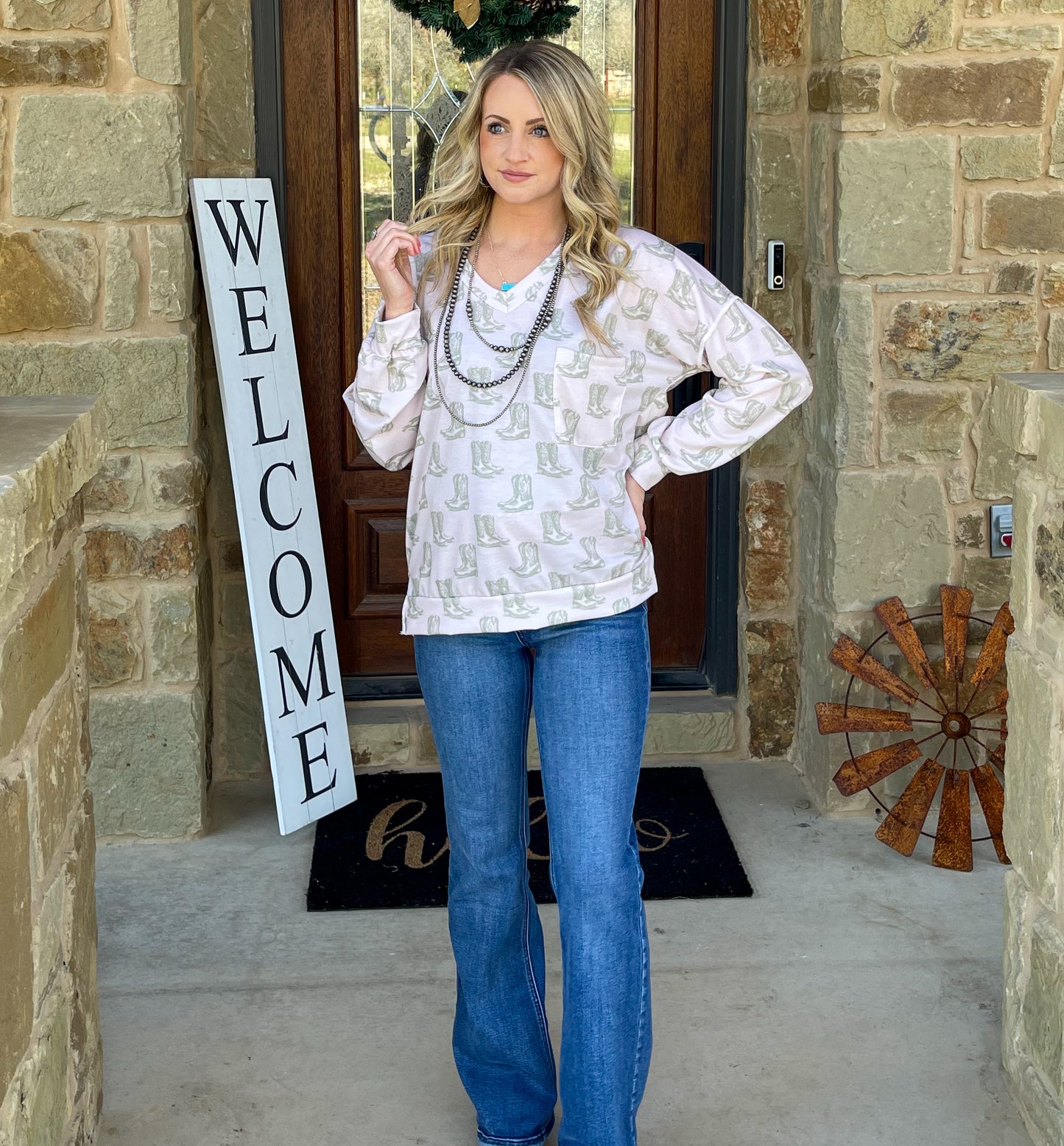 Old Cowboy Boots Long Sleeve
