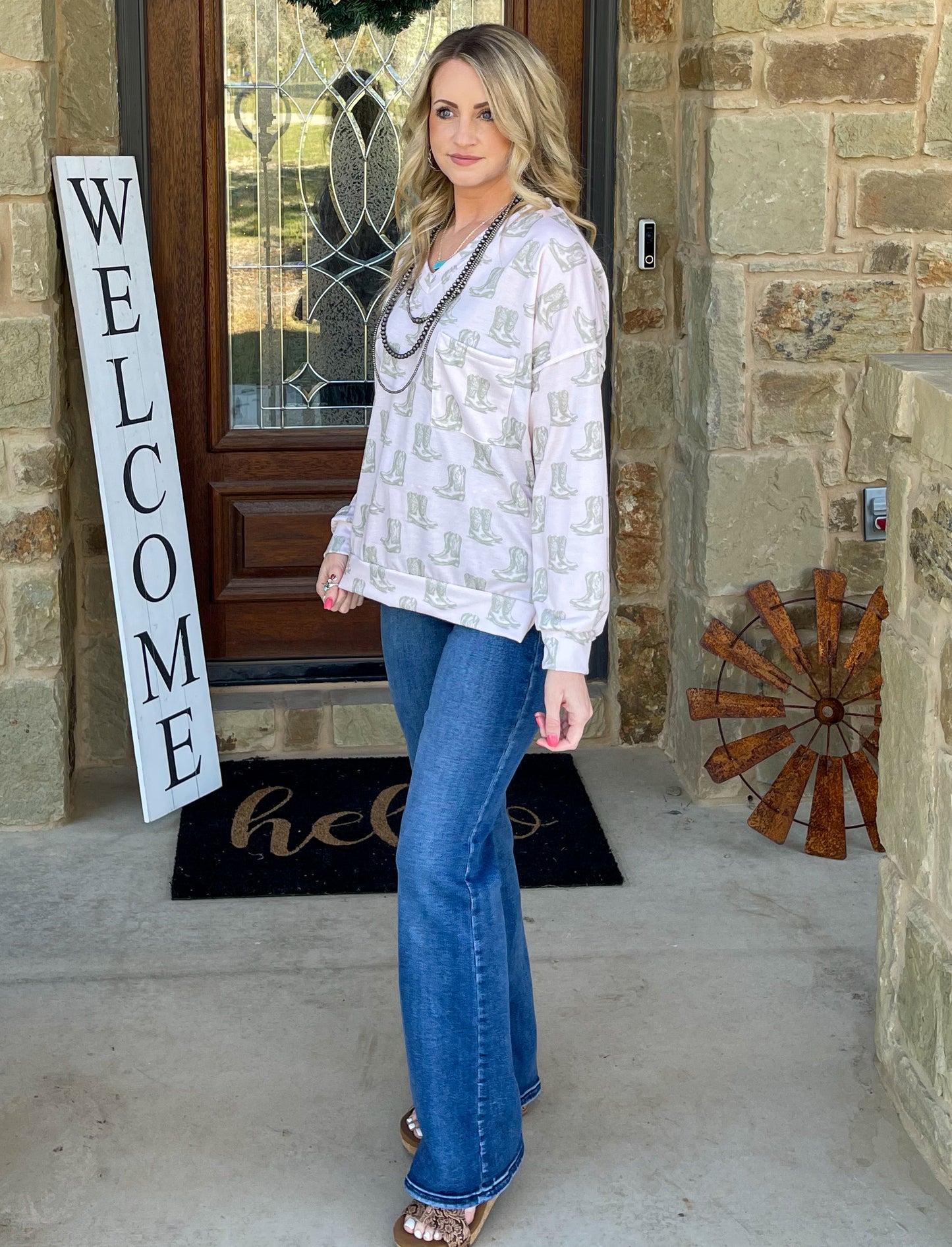 Old Cowboy Boots Long Sleeve