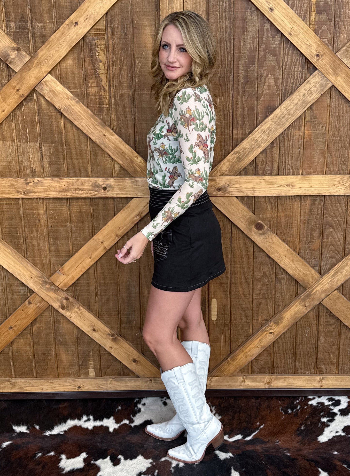 Rodeo Nights Mini Skirt *Black