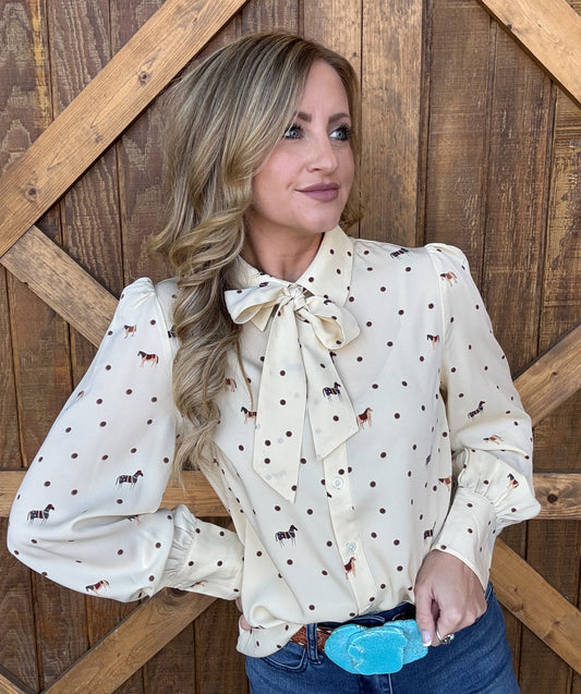 Dots & Horses Blouse
