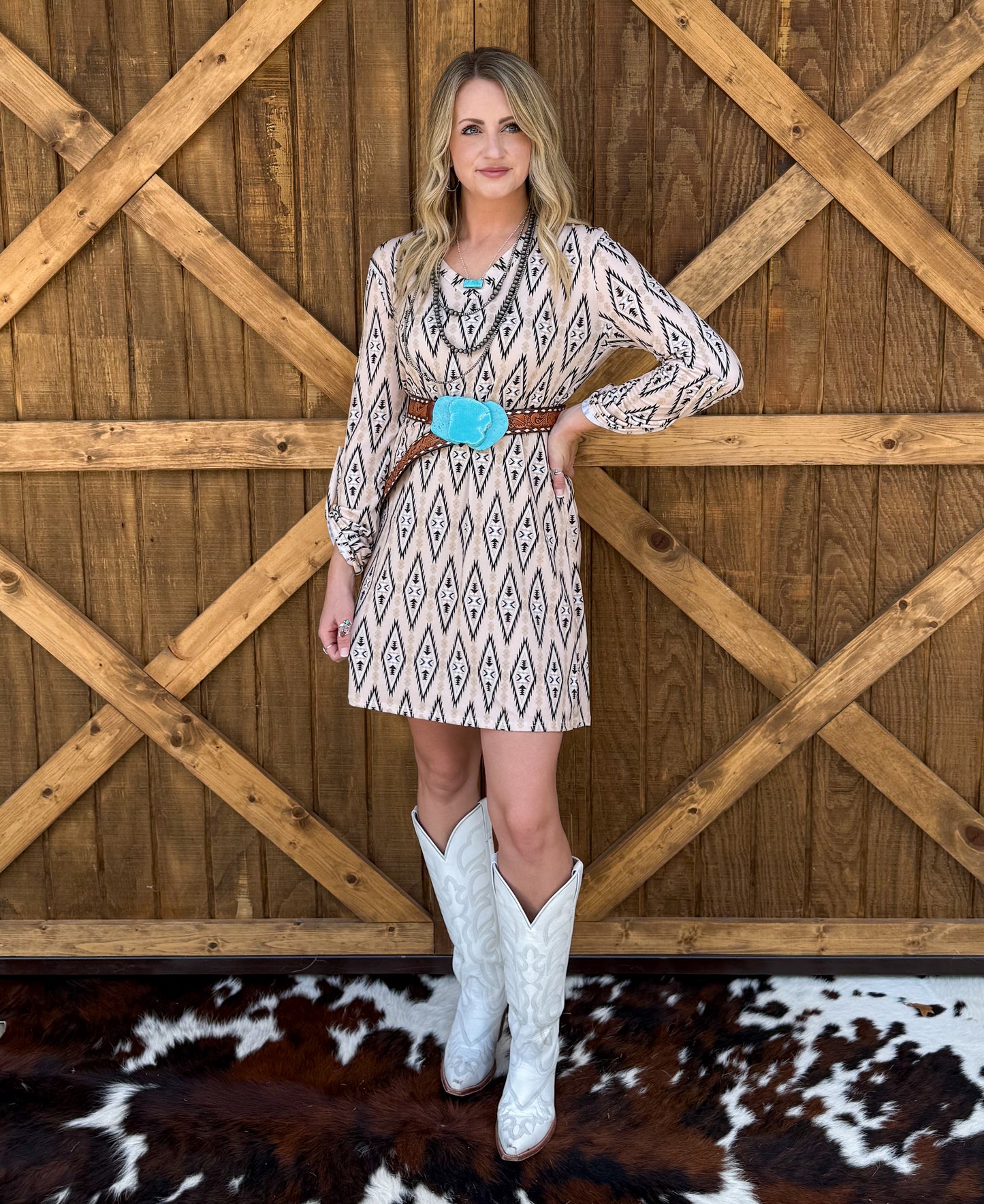 Sandy Aztec Mini Dress