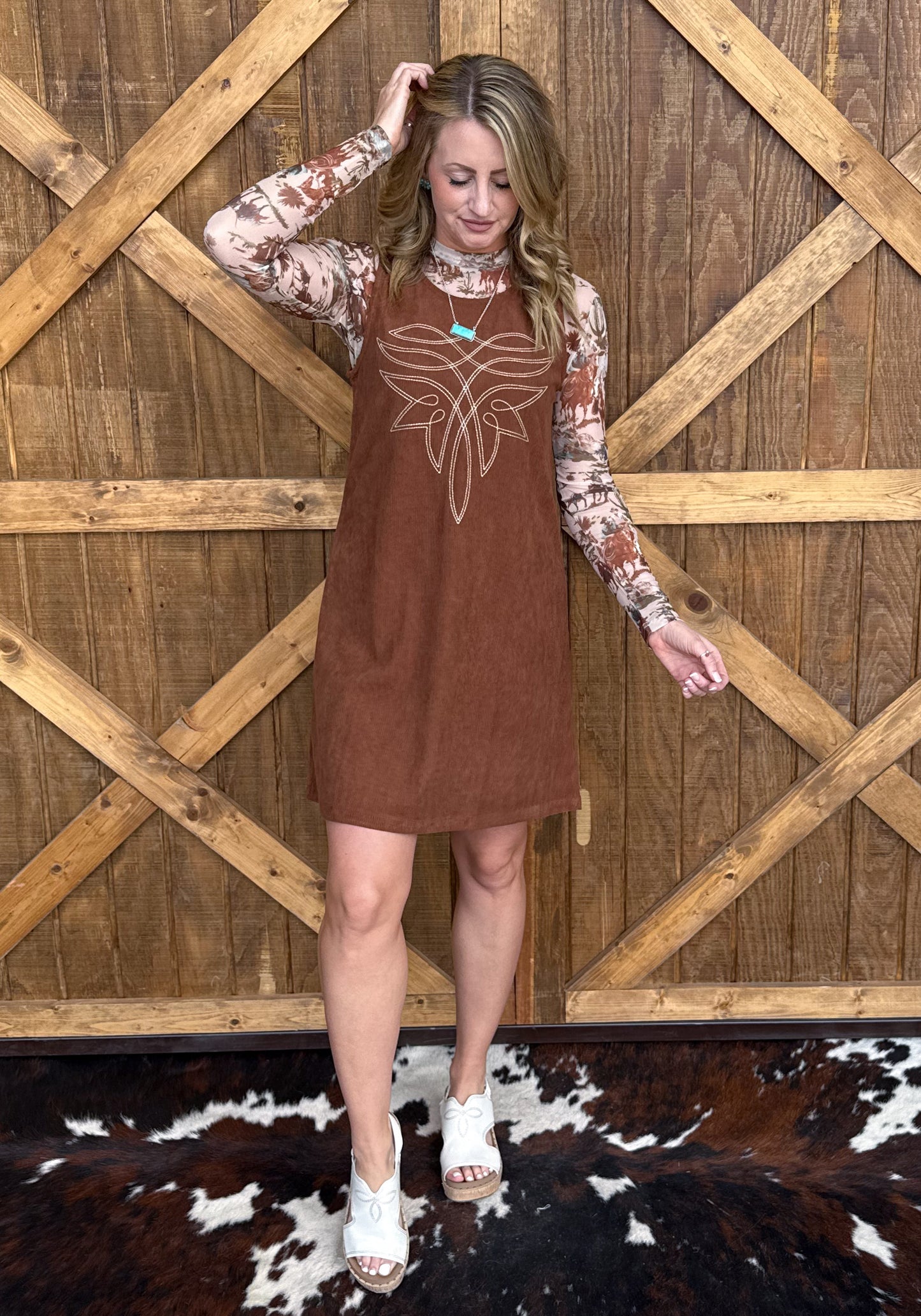 The Boot Stitch Dress *Brown