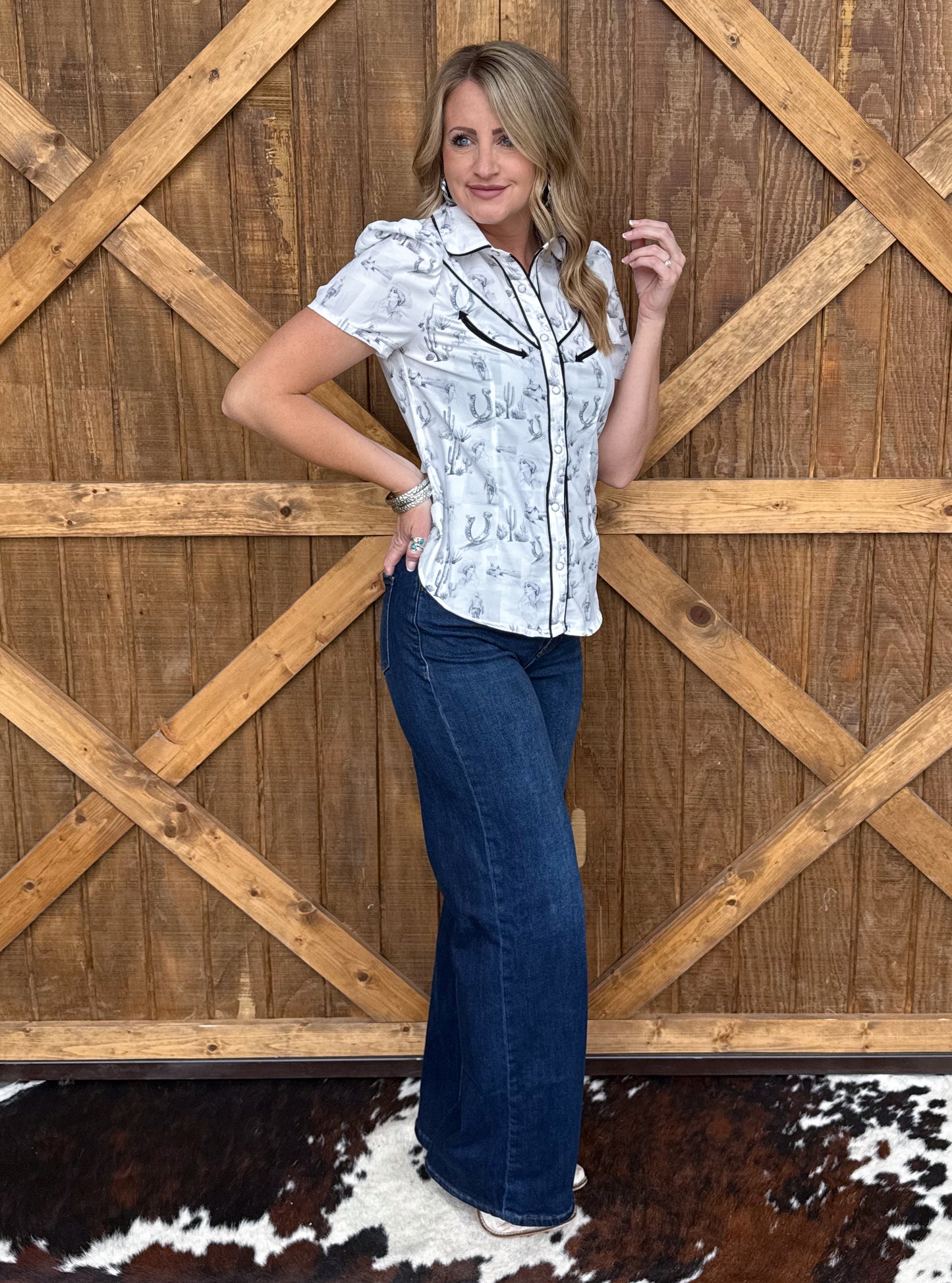 Wild & Western Pearl Snap Top
