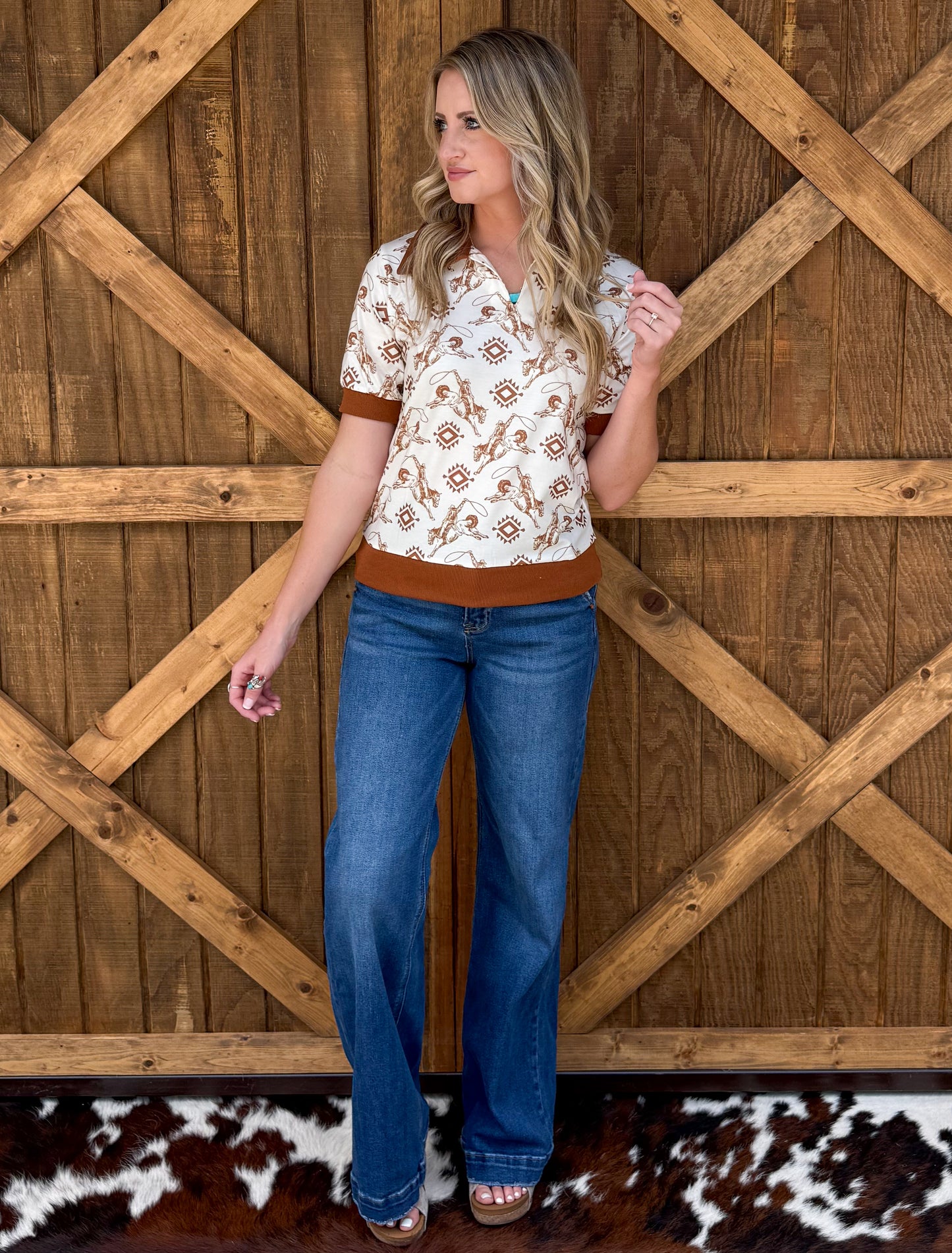 Cowboy Up Aztec Top