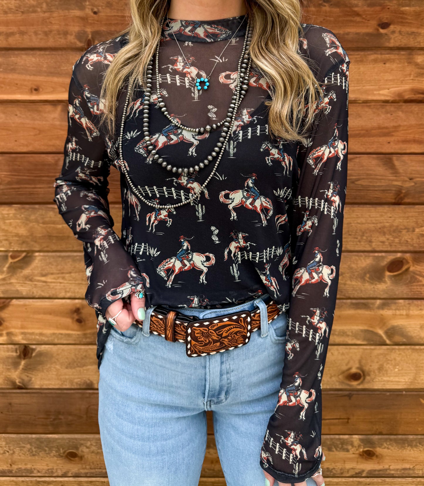 Ranch Cowgirl Mesh Top