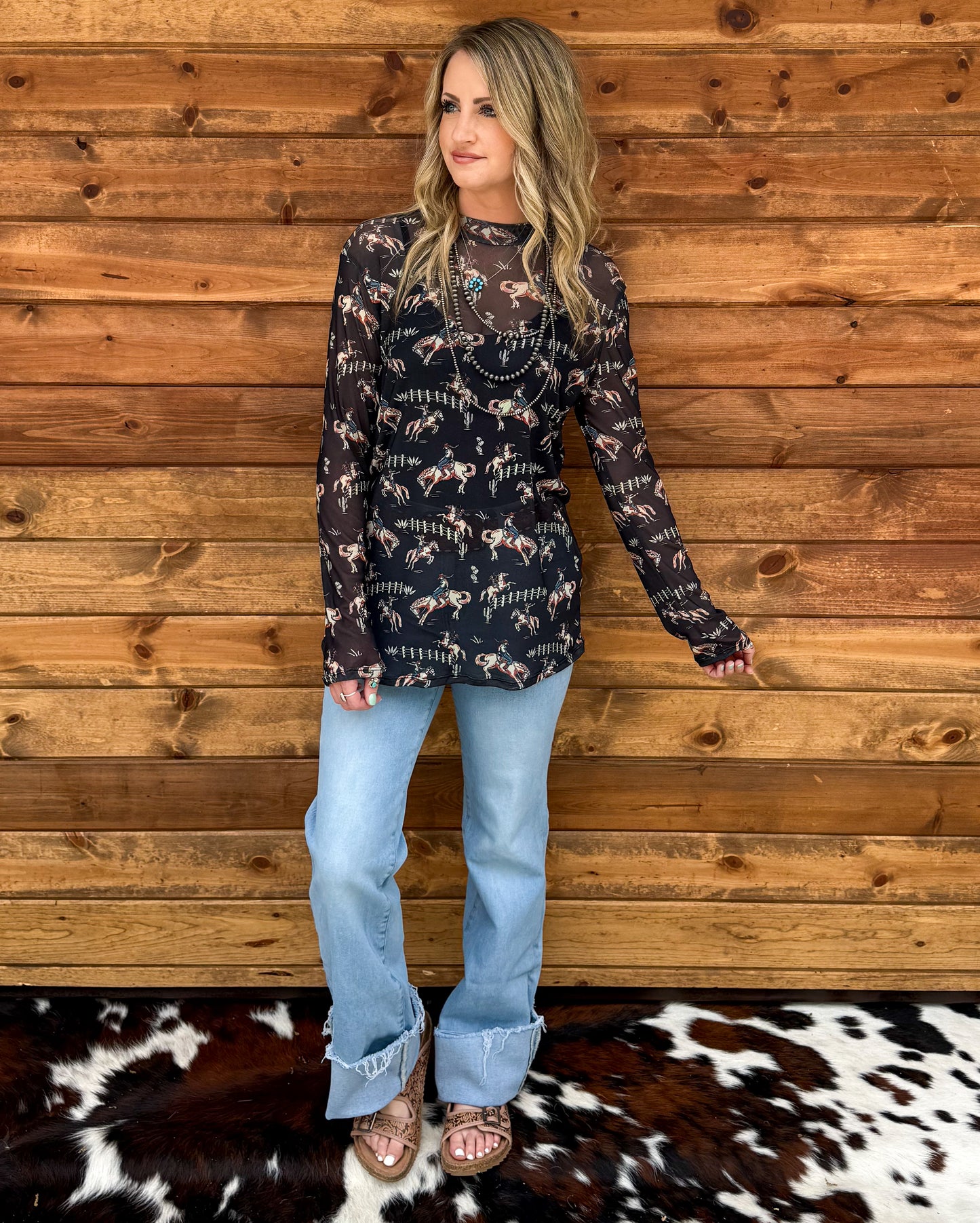 Ranch Cowgirl Mesh Top