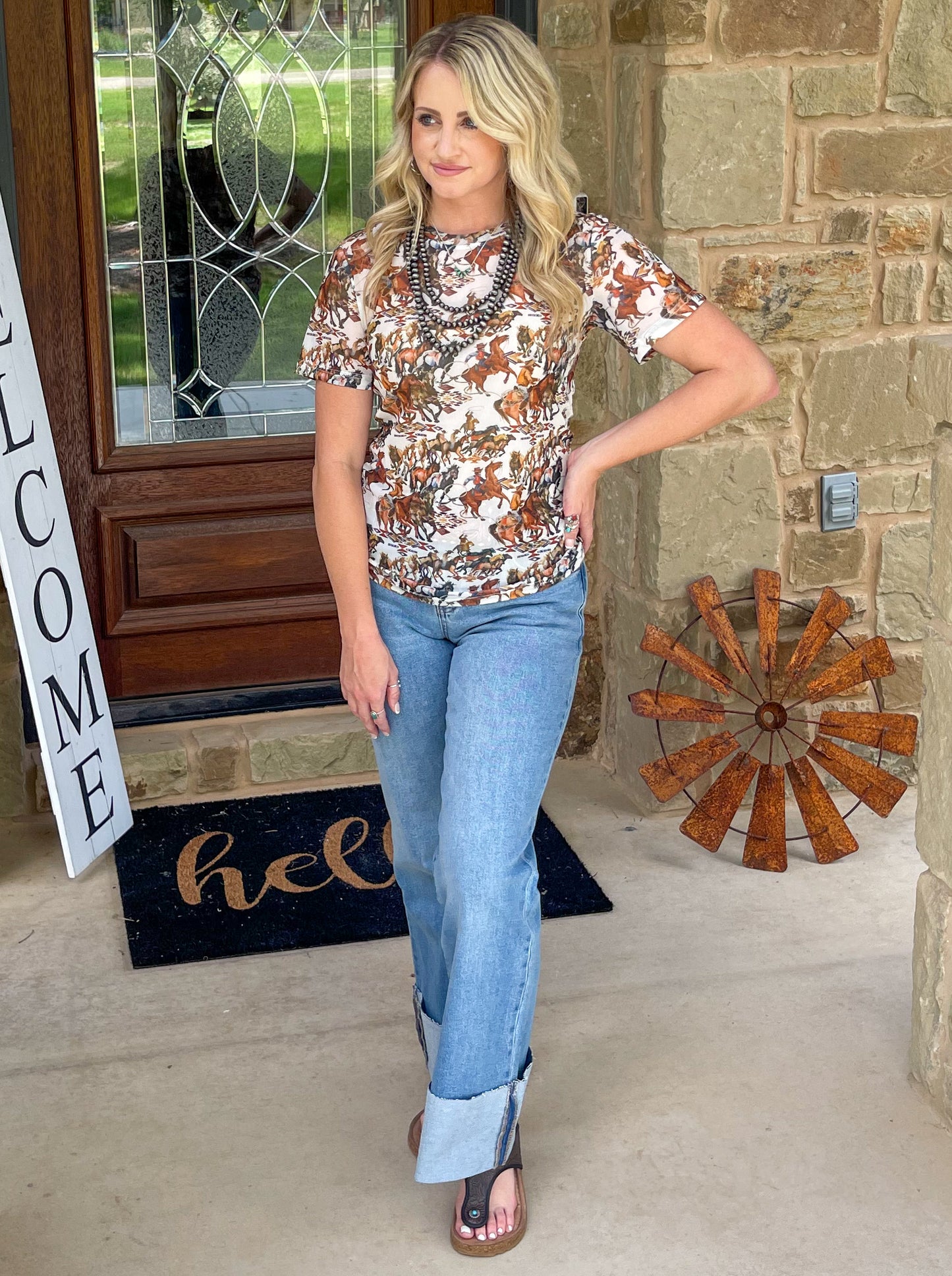 Buckaroo Mesh Top