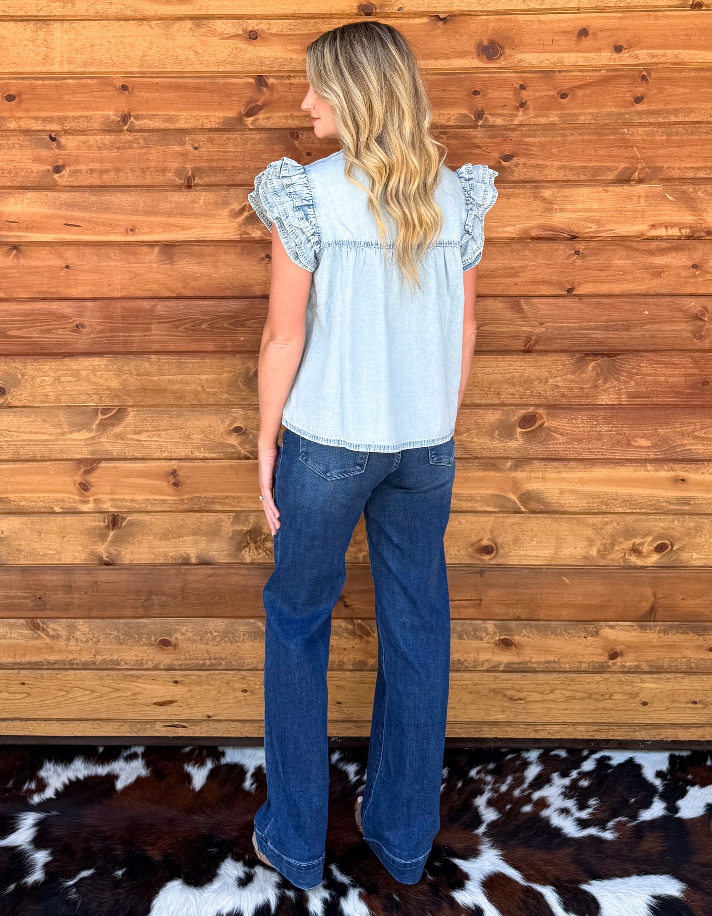 Denim Tassel Blouse