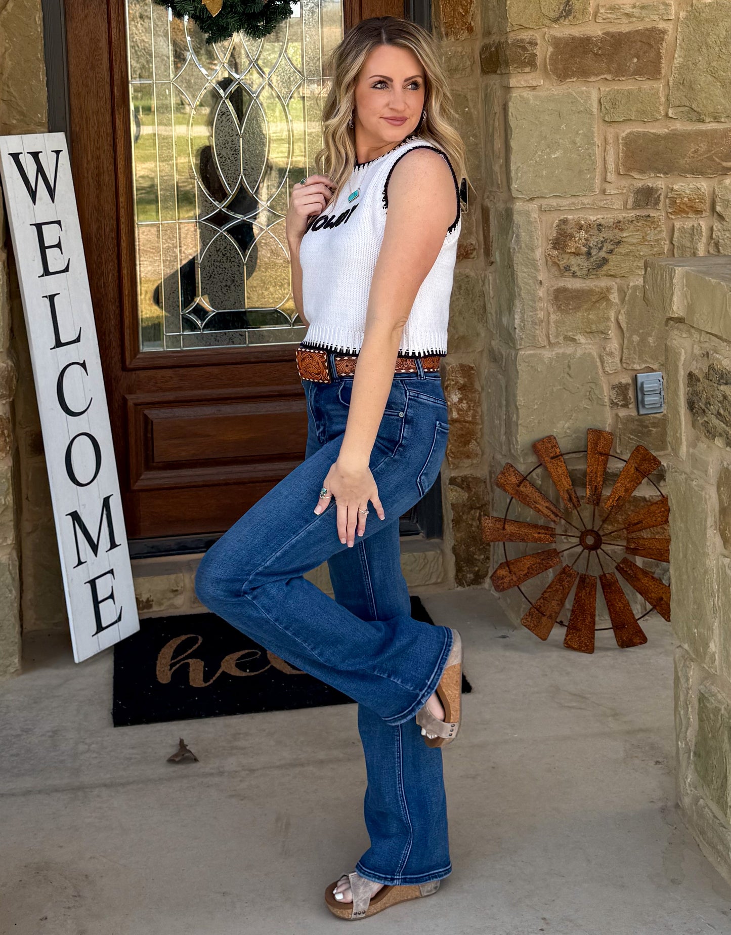 Howdy Cropped Sweater Vest