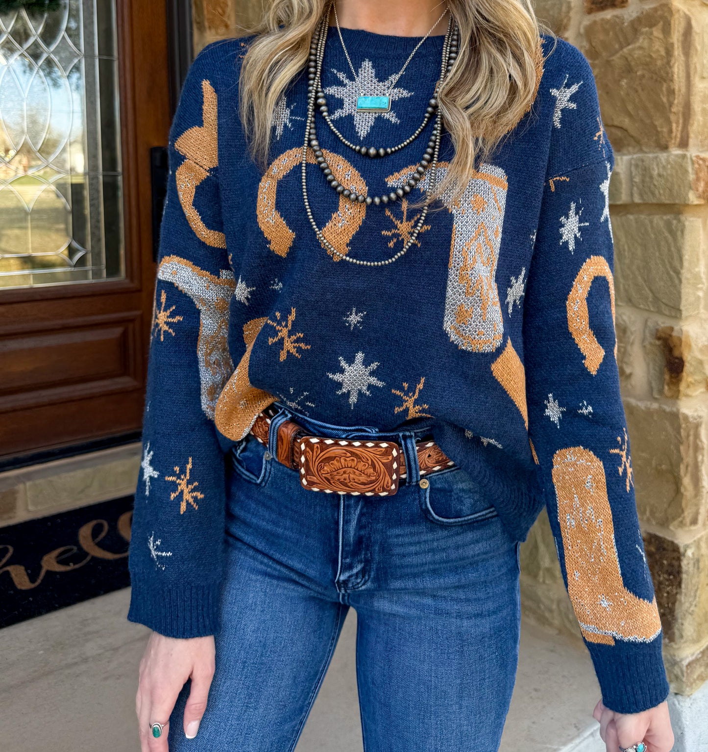 Metallic Boots Sweater
