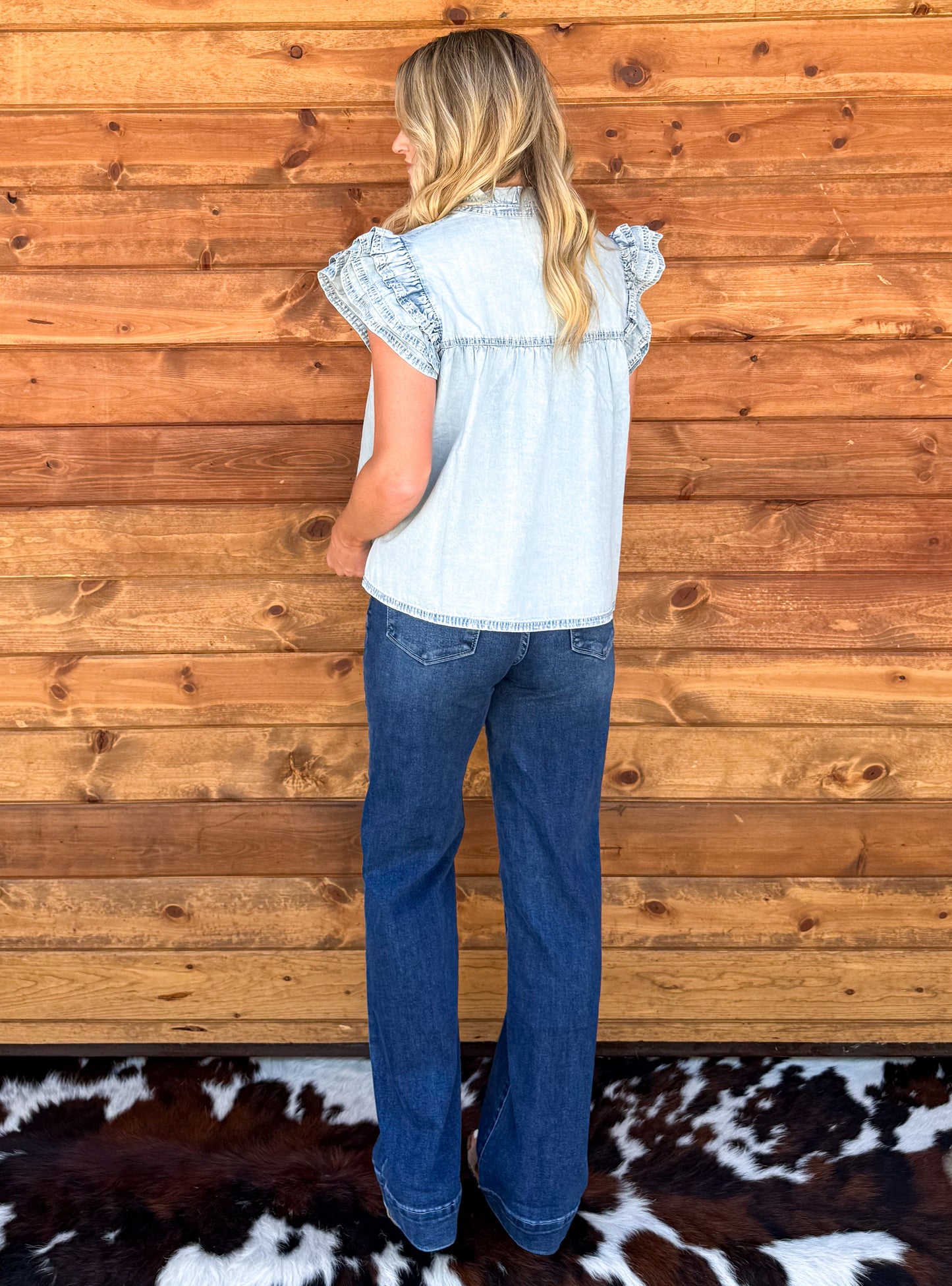 Denim Tassel Blouse