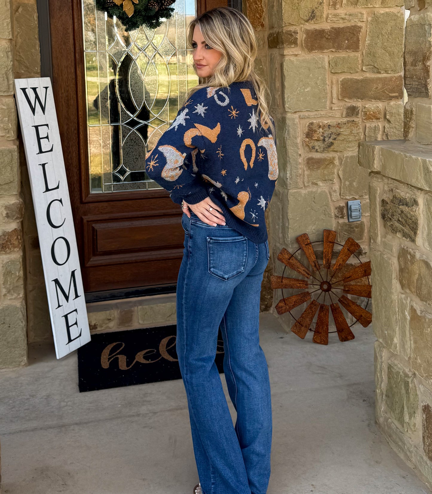 Metallic Boots Sweater