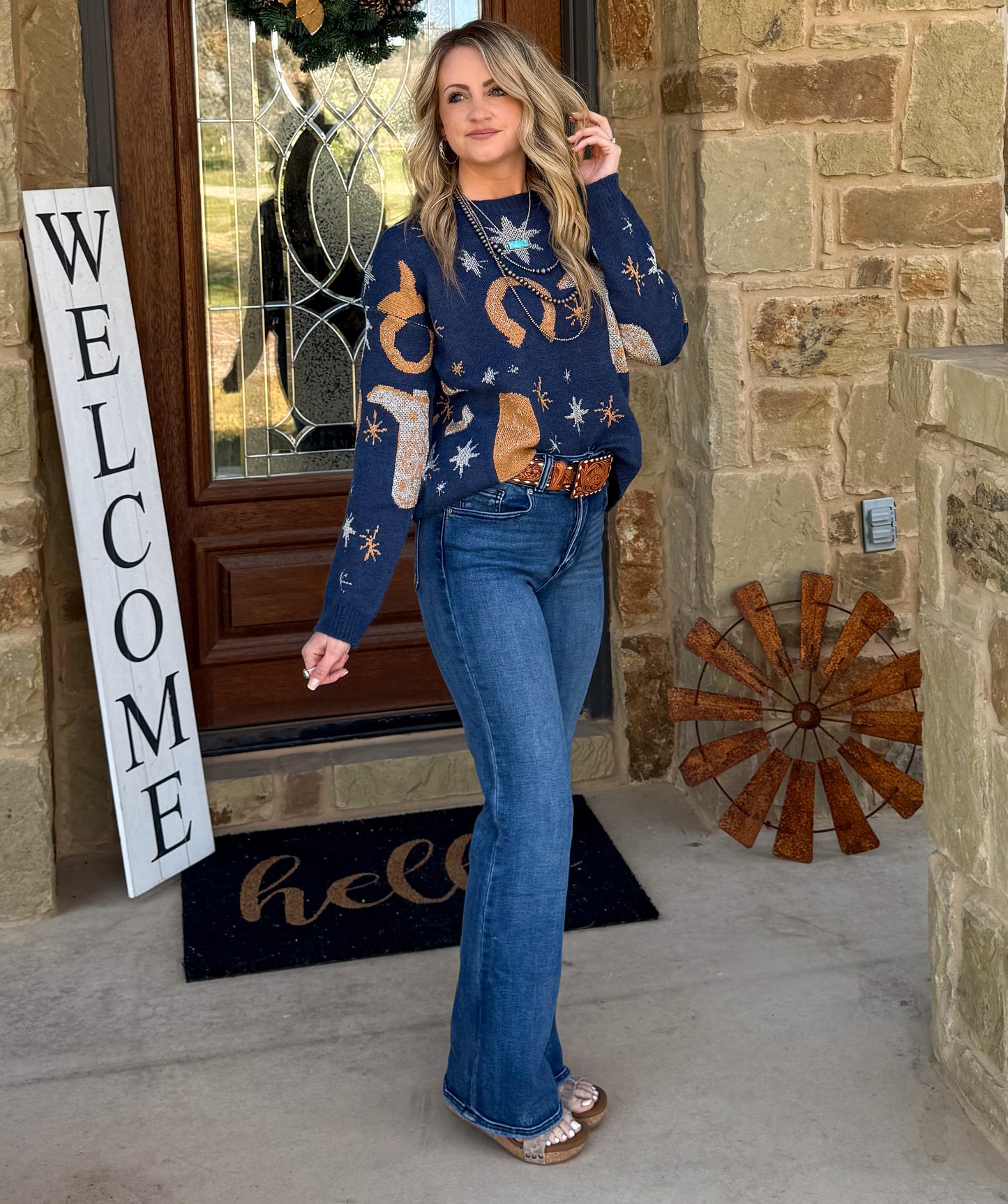 Metallic Boots Sweater