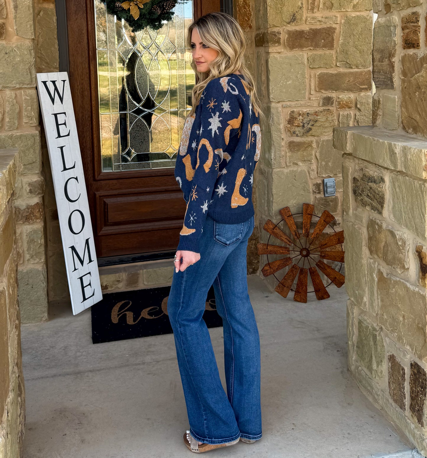 Metallic Boots Sweater