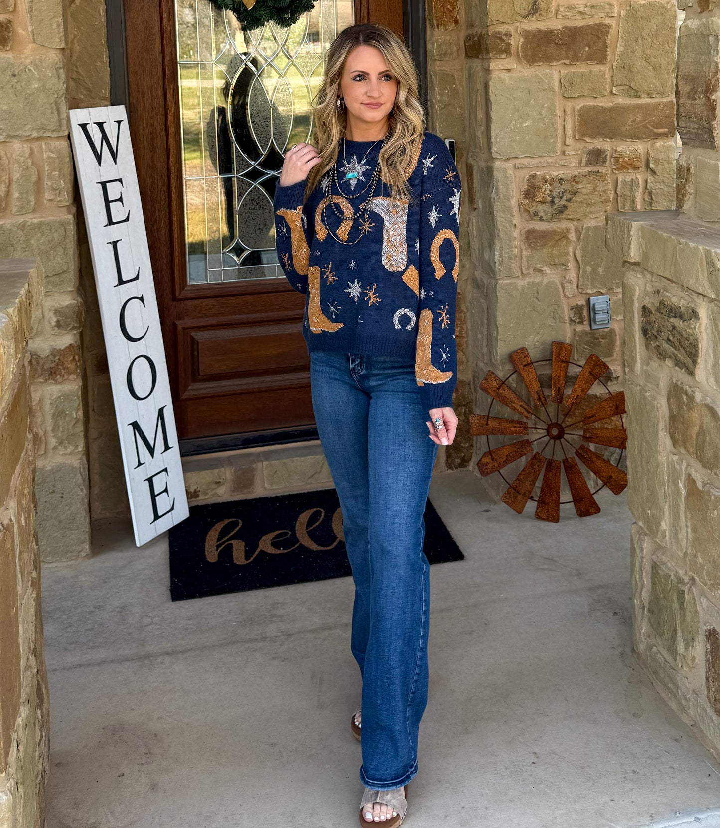 Metallic Boots Sweater