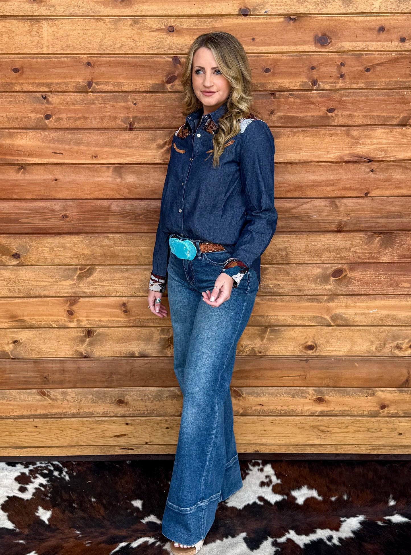 Wild Horses Pearl Snap Top