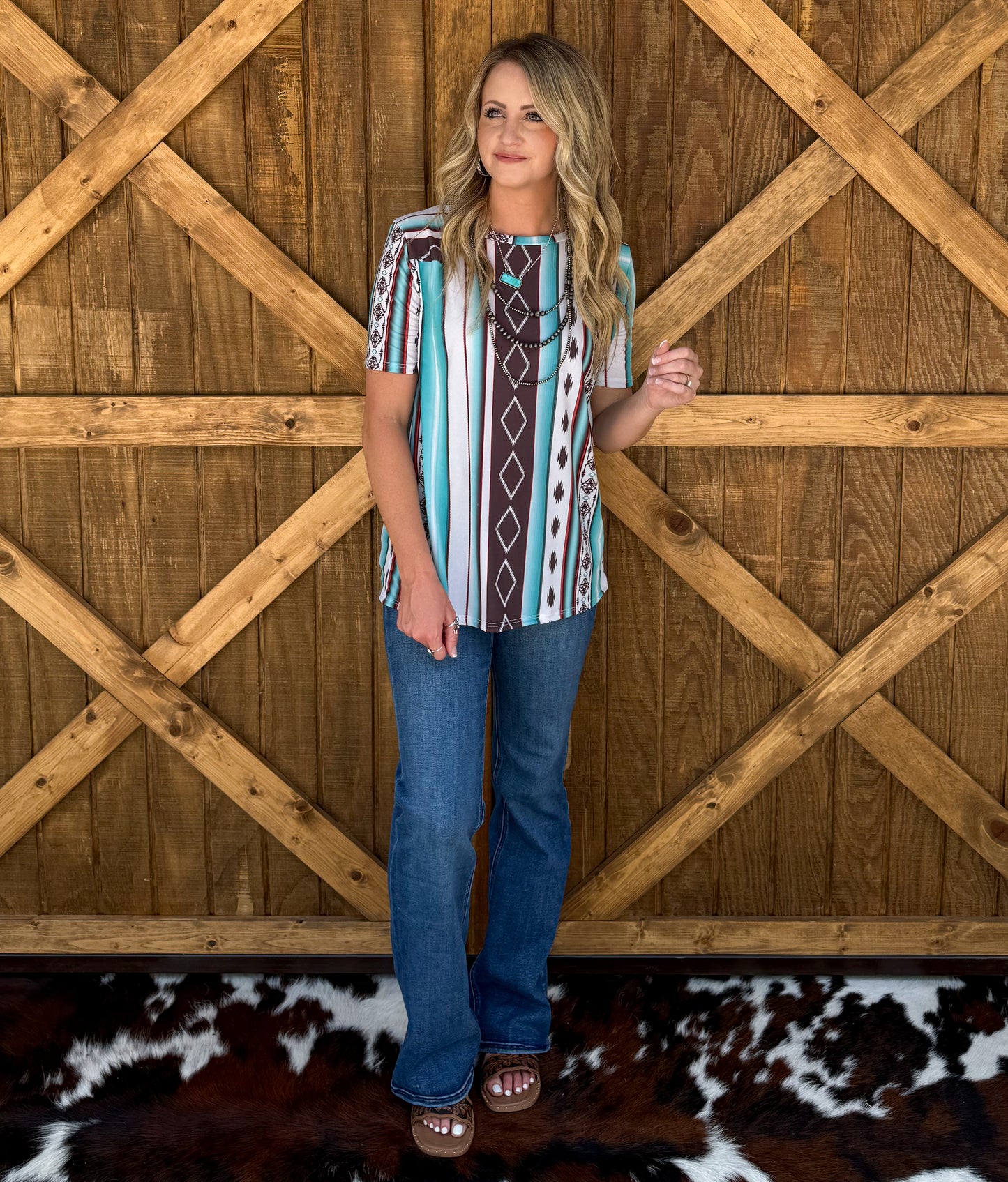 90’s Country Turquoise Top