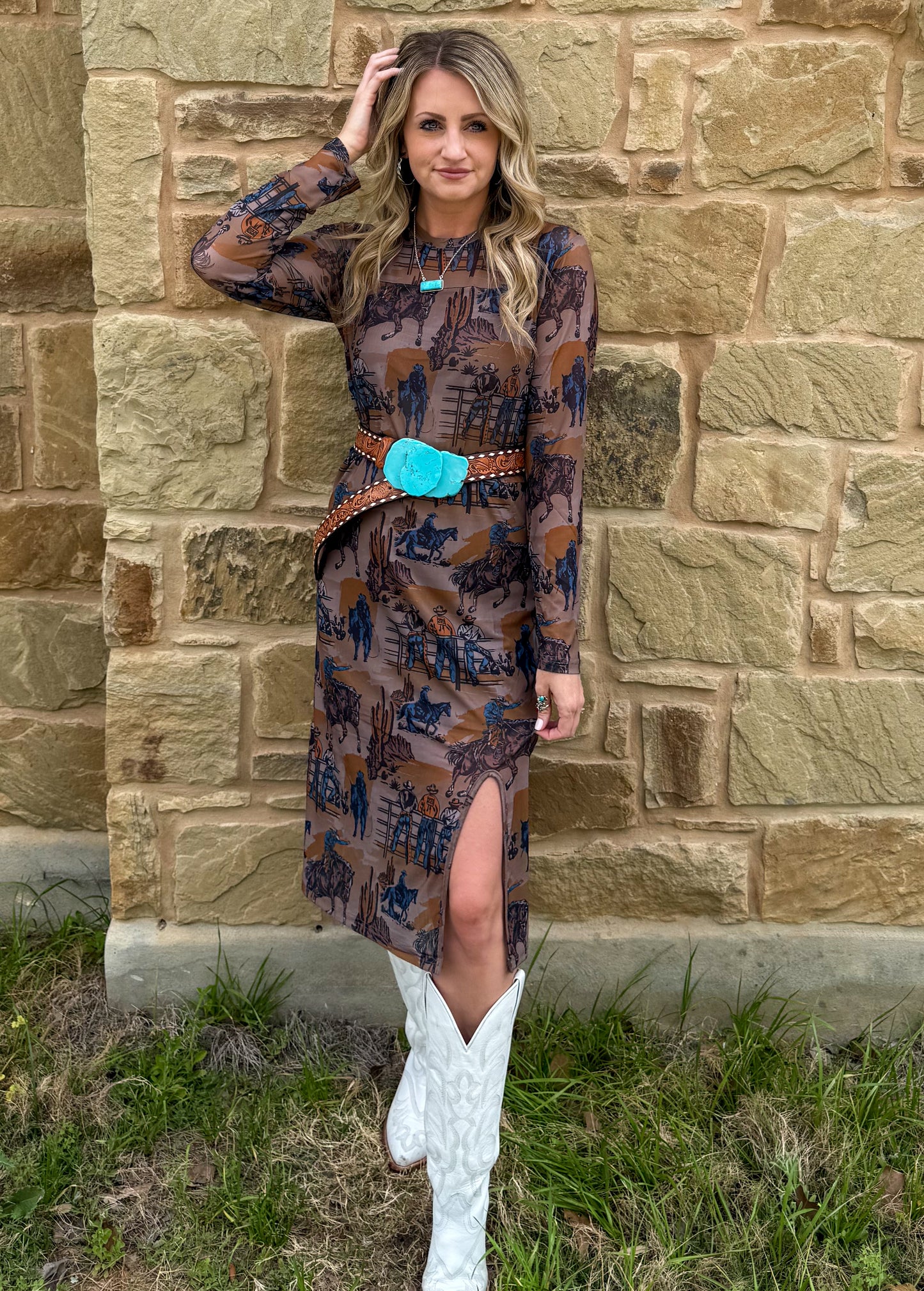 Cowboy Encounters Mesh Dress