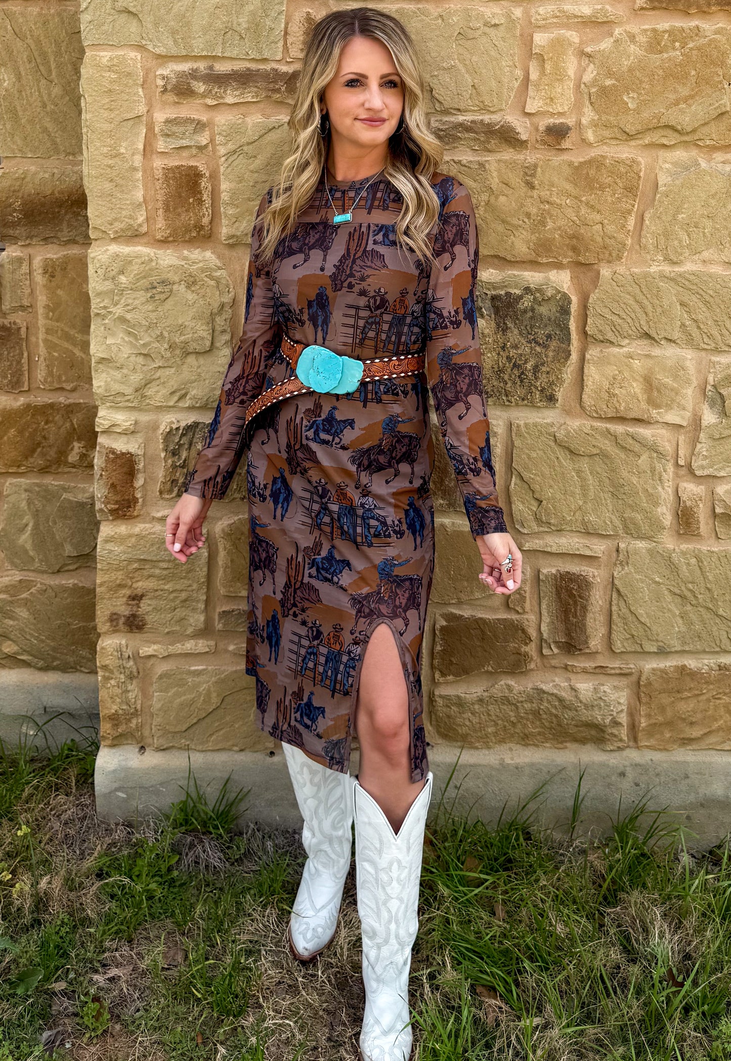 Cowboy Encounters Mesh Dress